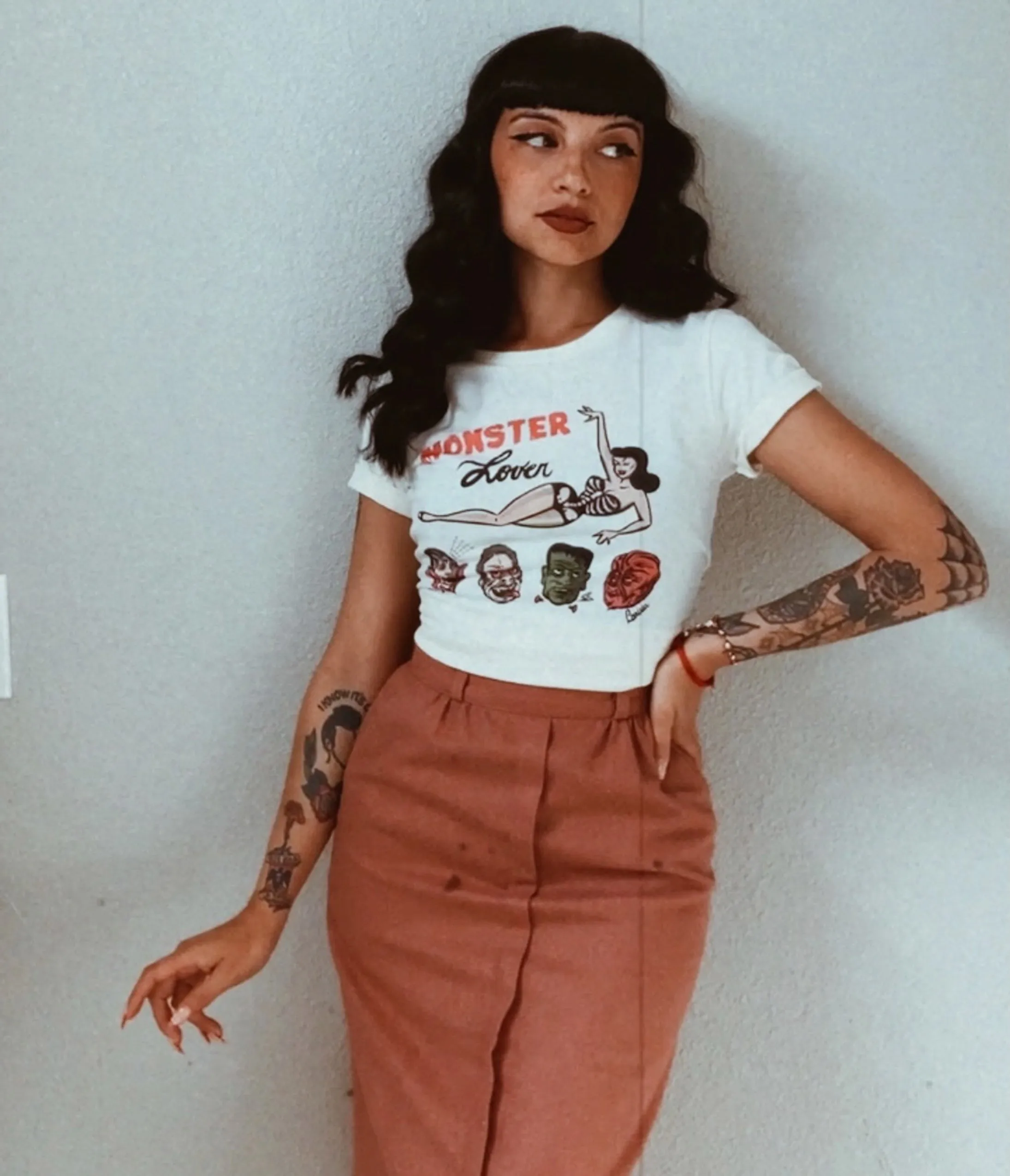 Monster Lover Fitted Graphic Tee sold by Unique Vintage