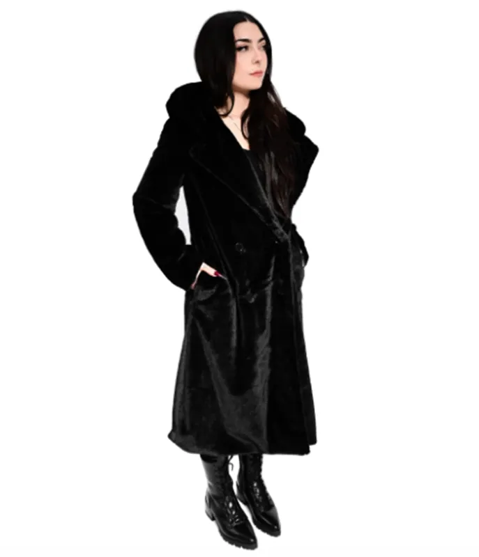 Foxblood Black Faux Fur Thora Coat sold by Unique Vintage