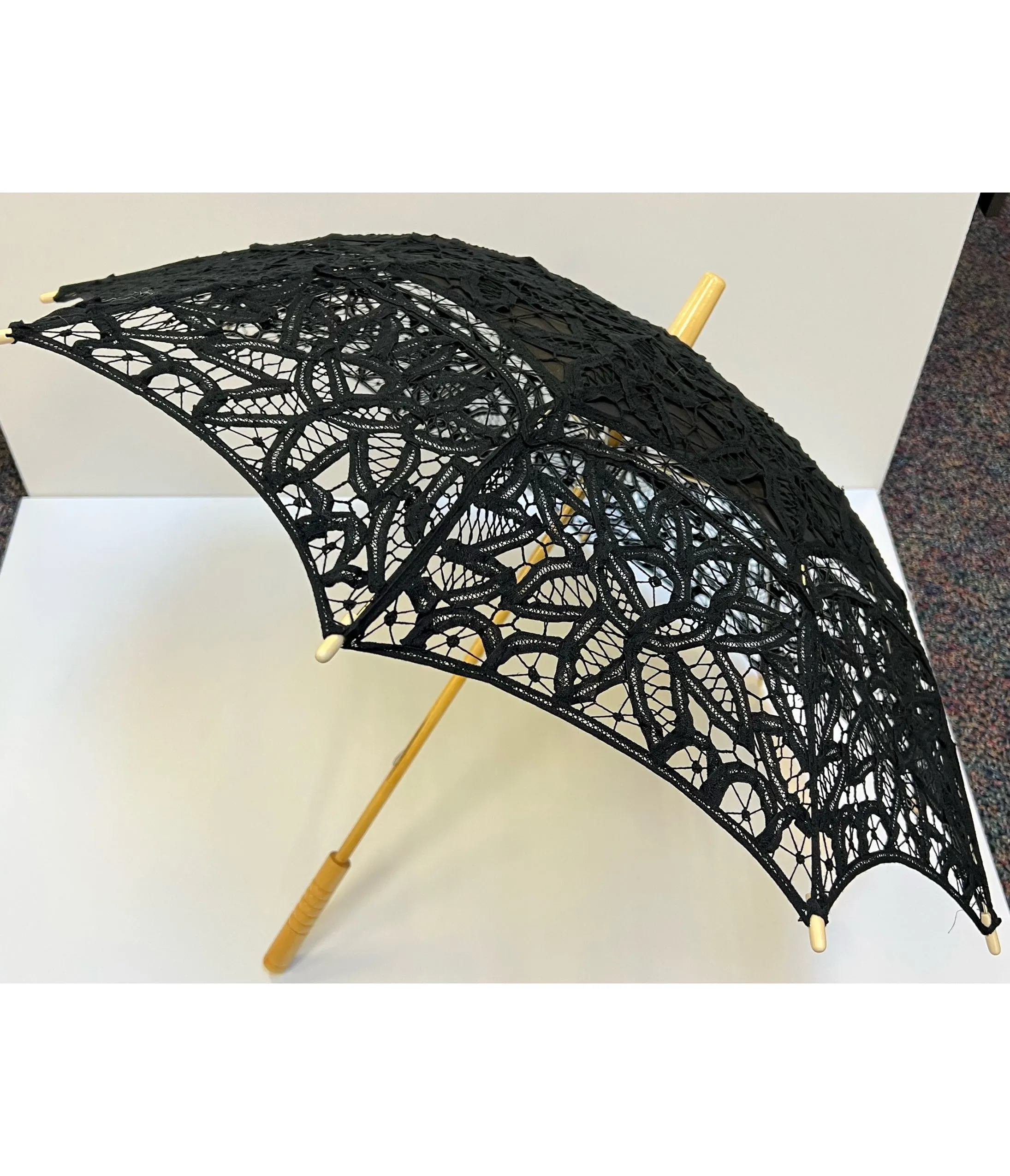 Black Battenburg Parasol sold by Unique Vintage product image thumbnail 3