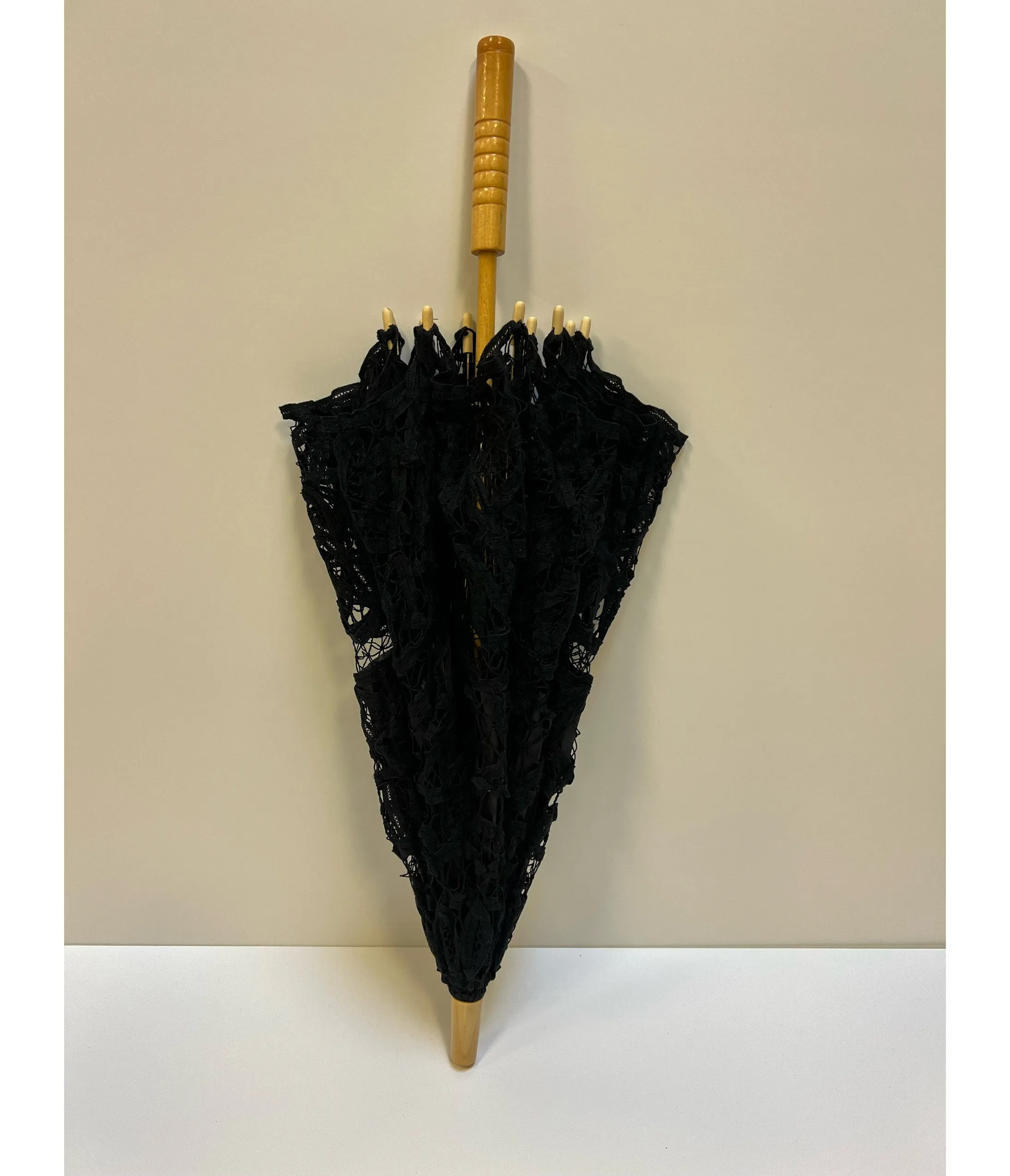 Black Battenburg Parasol sold by Unique Vintage product image thumbnail 2