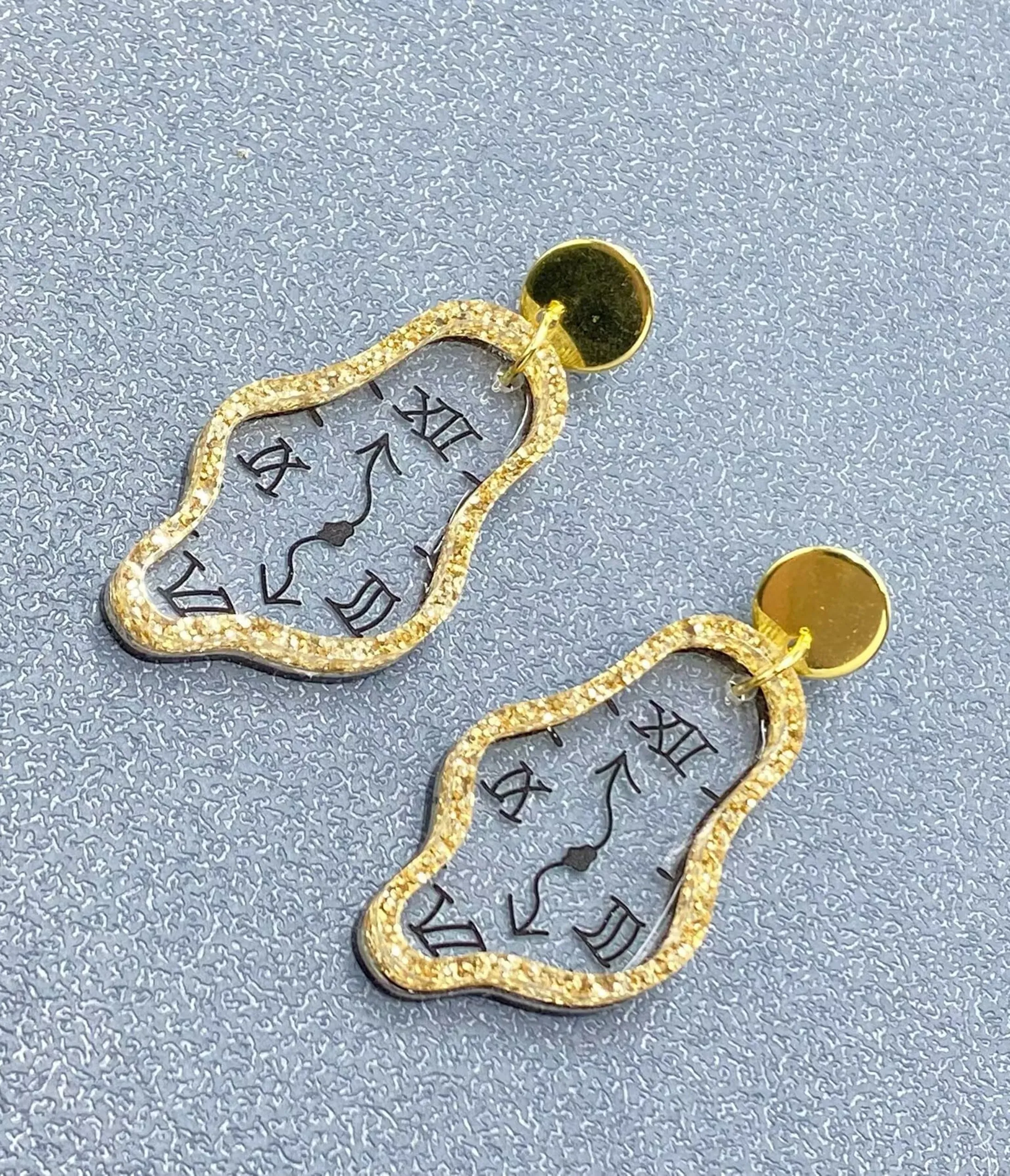 Time Flies Geometric Clock Earrings sold by Unique Vintage product image thumbnail 4