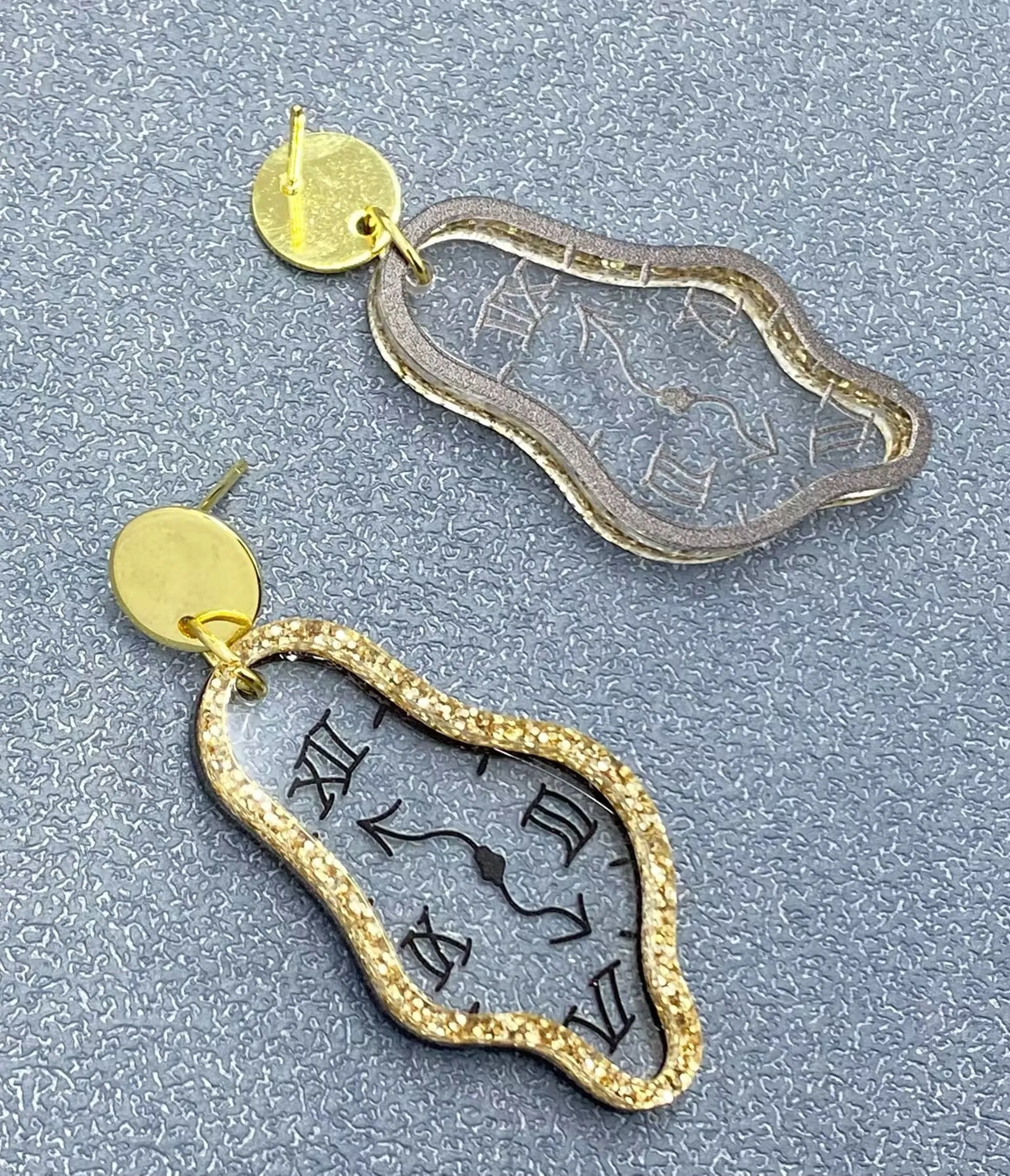 Time Flies Geometric Clock Earrings sold by Unique Vintage product image thumbnail 2