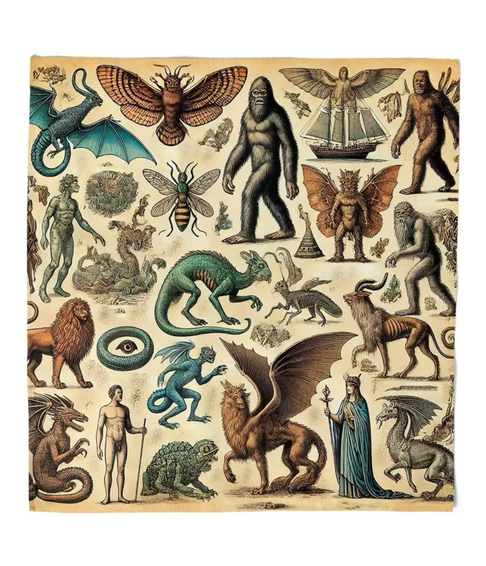 Cryptid & Mythological Creatures Hair Scarf sold by Unique Vintage