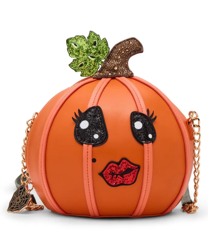 Betsey Johnson No Guts No Glory Pumpkin Crossbody Bag sold by Unique Vintage