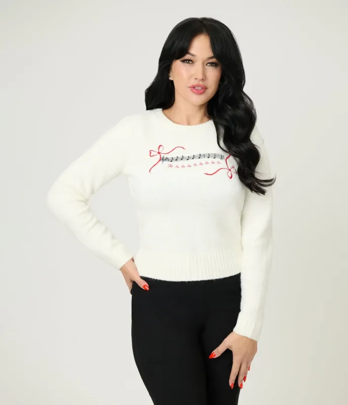 Royal Monk Ivory Christmas Carol Sweater made by Unique Vintage