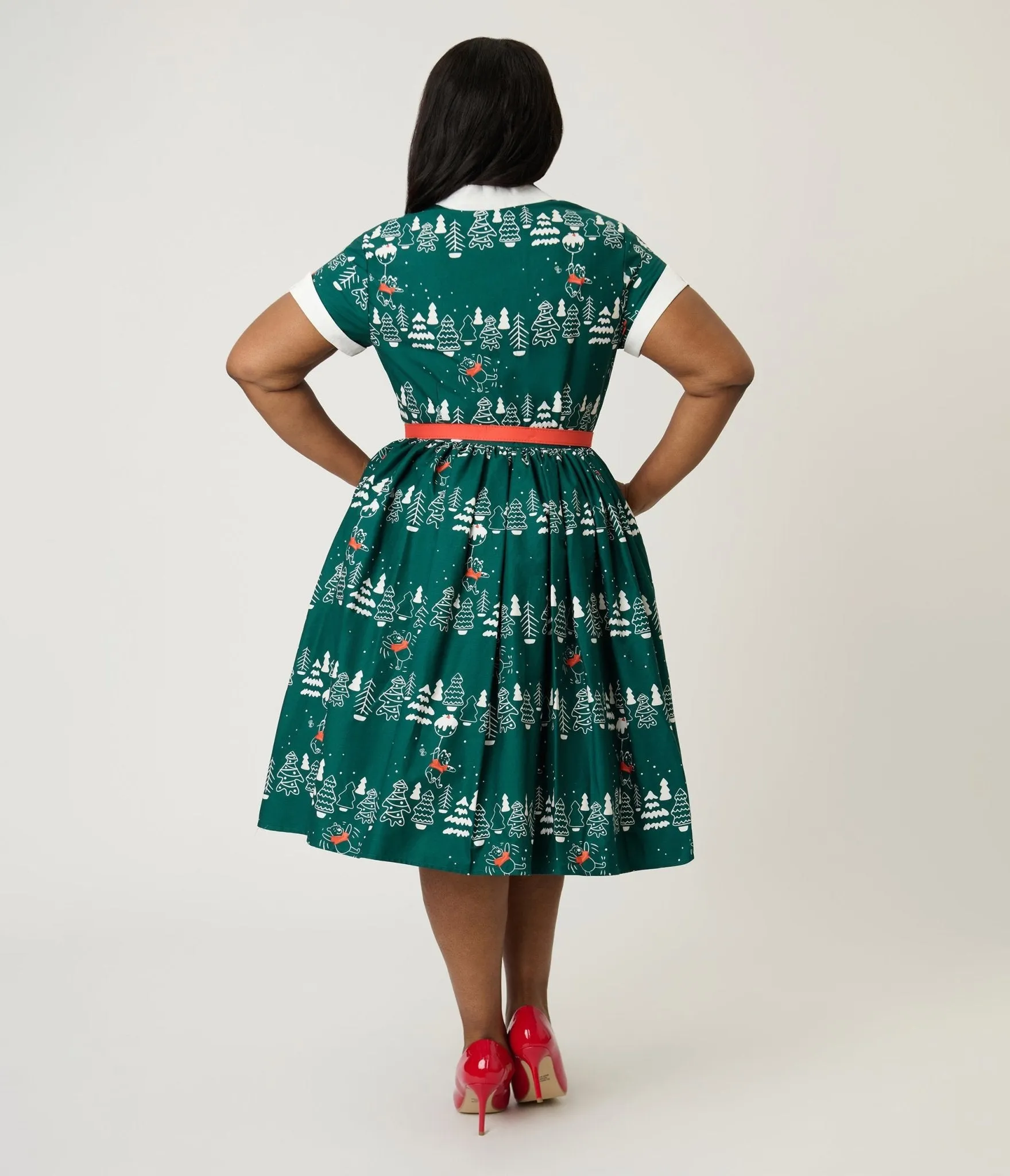 Disney Holiday Collection by Unique Vintage Plus Size Winnie The Pooh Belted Alexis Swing Dress sold by Unique Vintage product image thumbnail 2