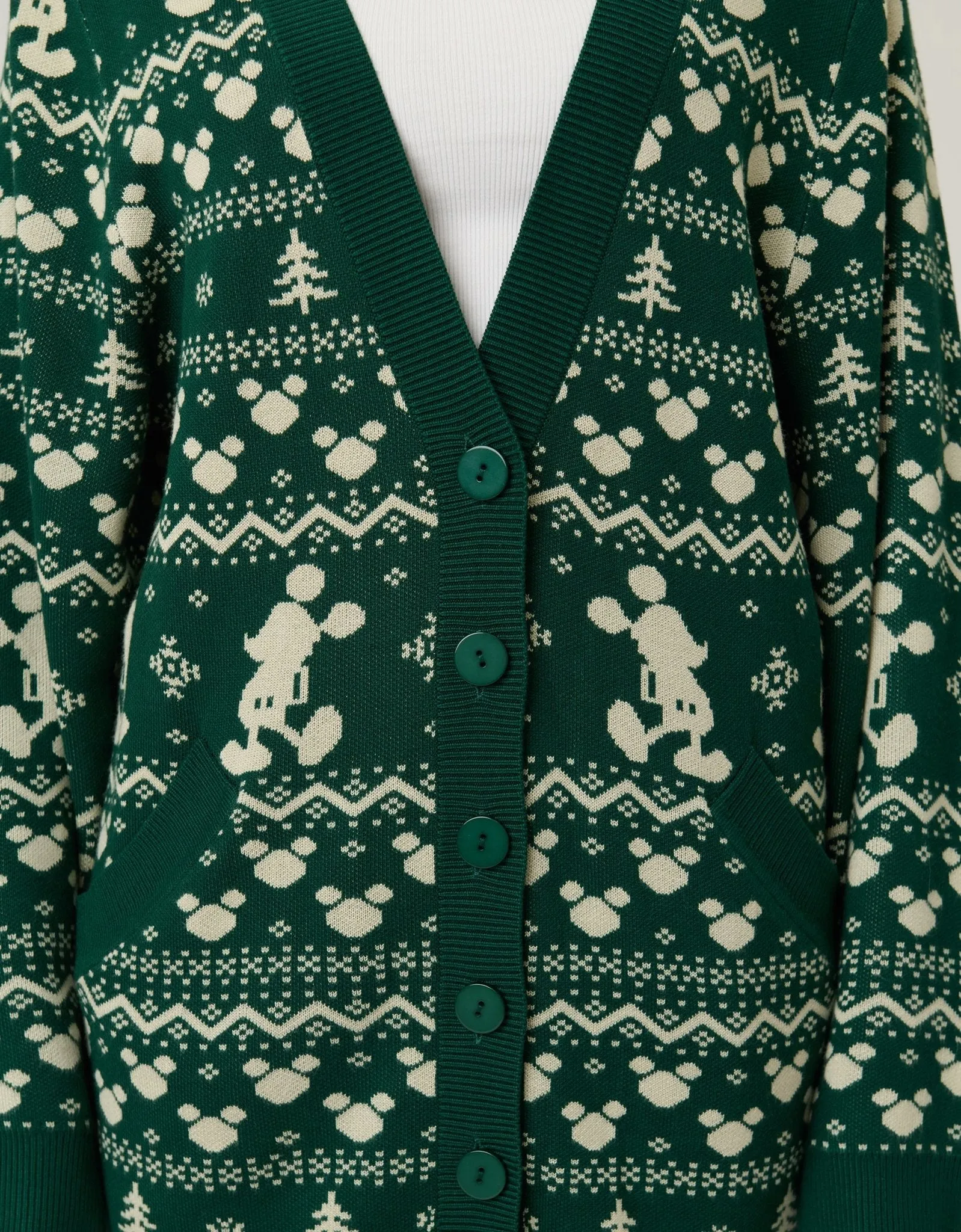 Disney Holiday Collection by Unique Vintage Green Winter Mickey Fair Isle Cardigan sold by Unique Vintage product image thumbnail 5