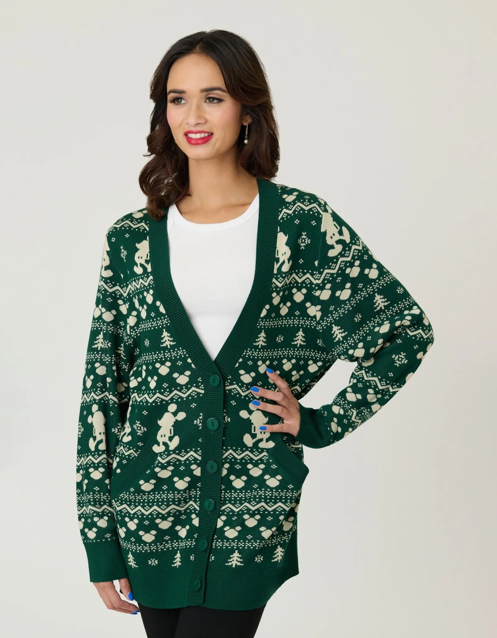 Disney Holiday Collection by Unique Vintage Green Winter Mickey Fair Isle Cardigan sold by Unique Vintage product image thumbnail 4