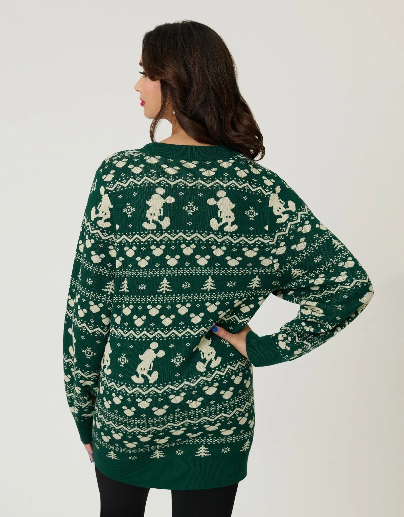 Disney Holiday Collection by Unique Vintage Green Winter Mickey Fair Isle Cardigan sold by Unique Vintage product image thumbnail 2