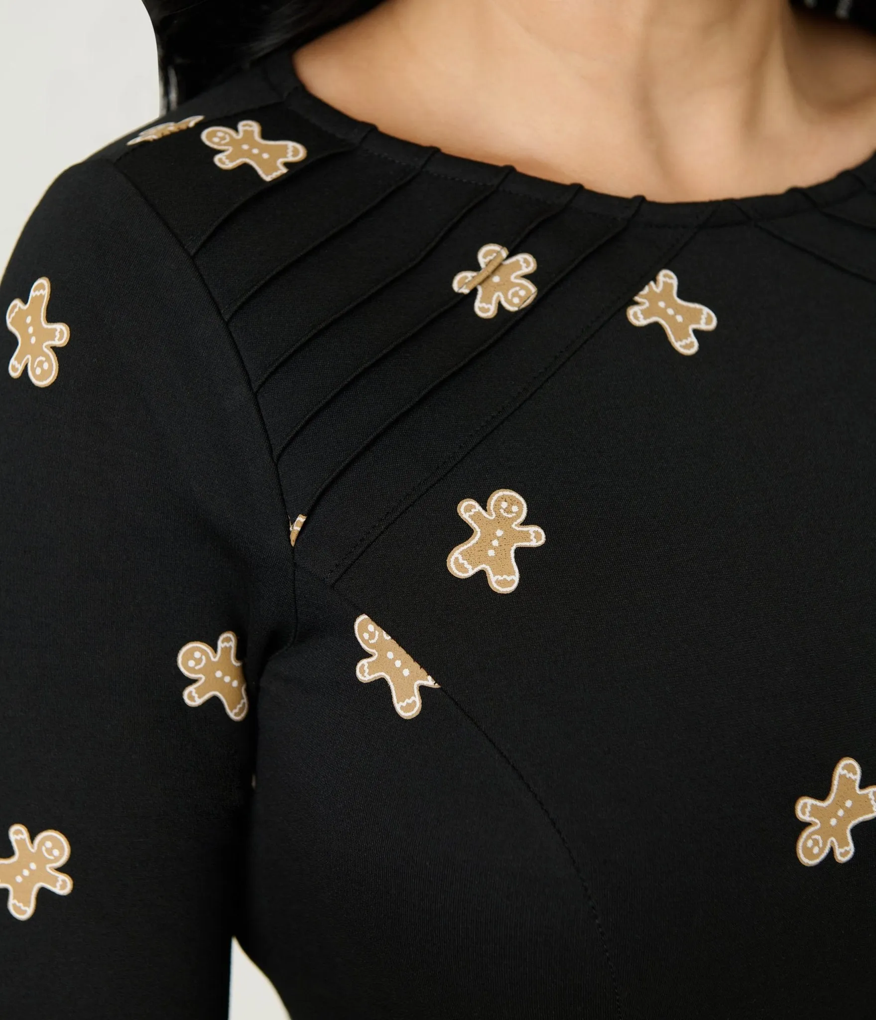 Unique Vintage Gingerbread Man Print Stephanie Fit & Flare Dress sold by Unique Vintage product image thumbnail 4