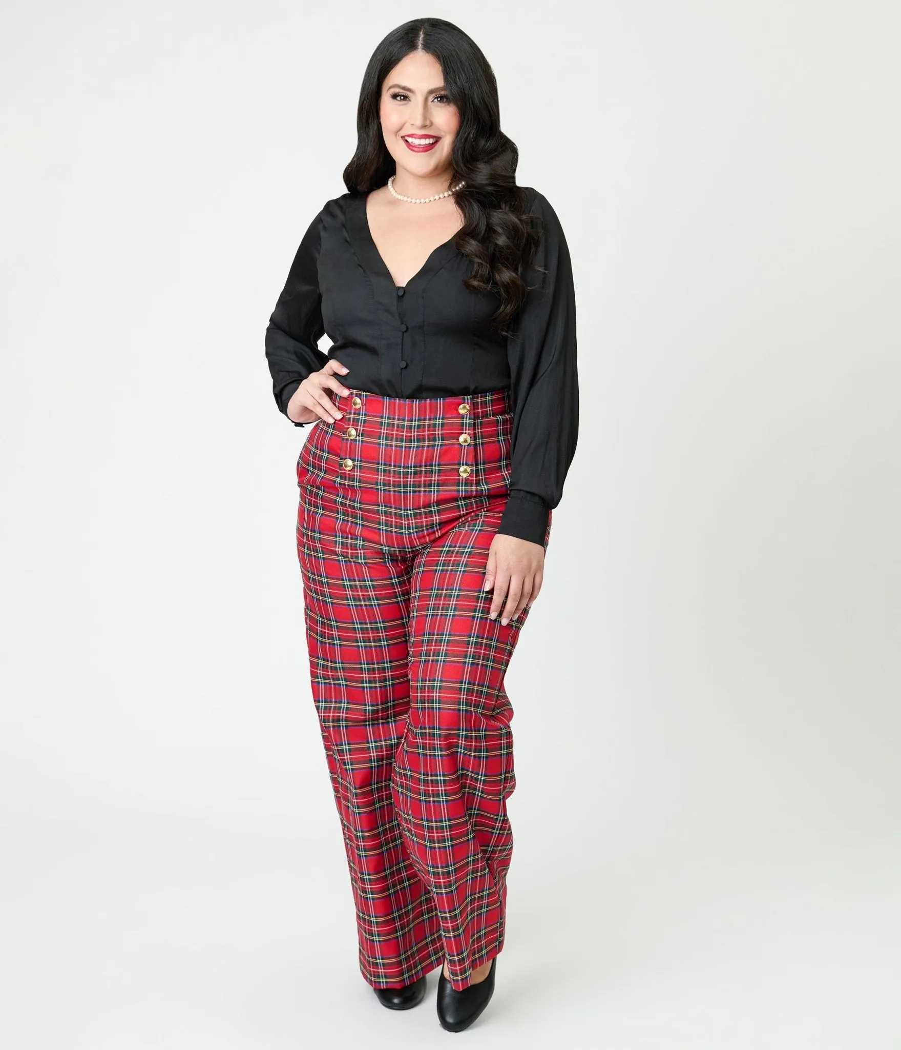 Unique Vintage Plus Size Black Long Sleeve Blouse sold by Unique Vintage product image thumbnail 4