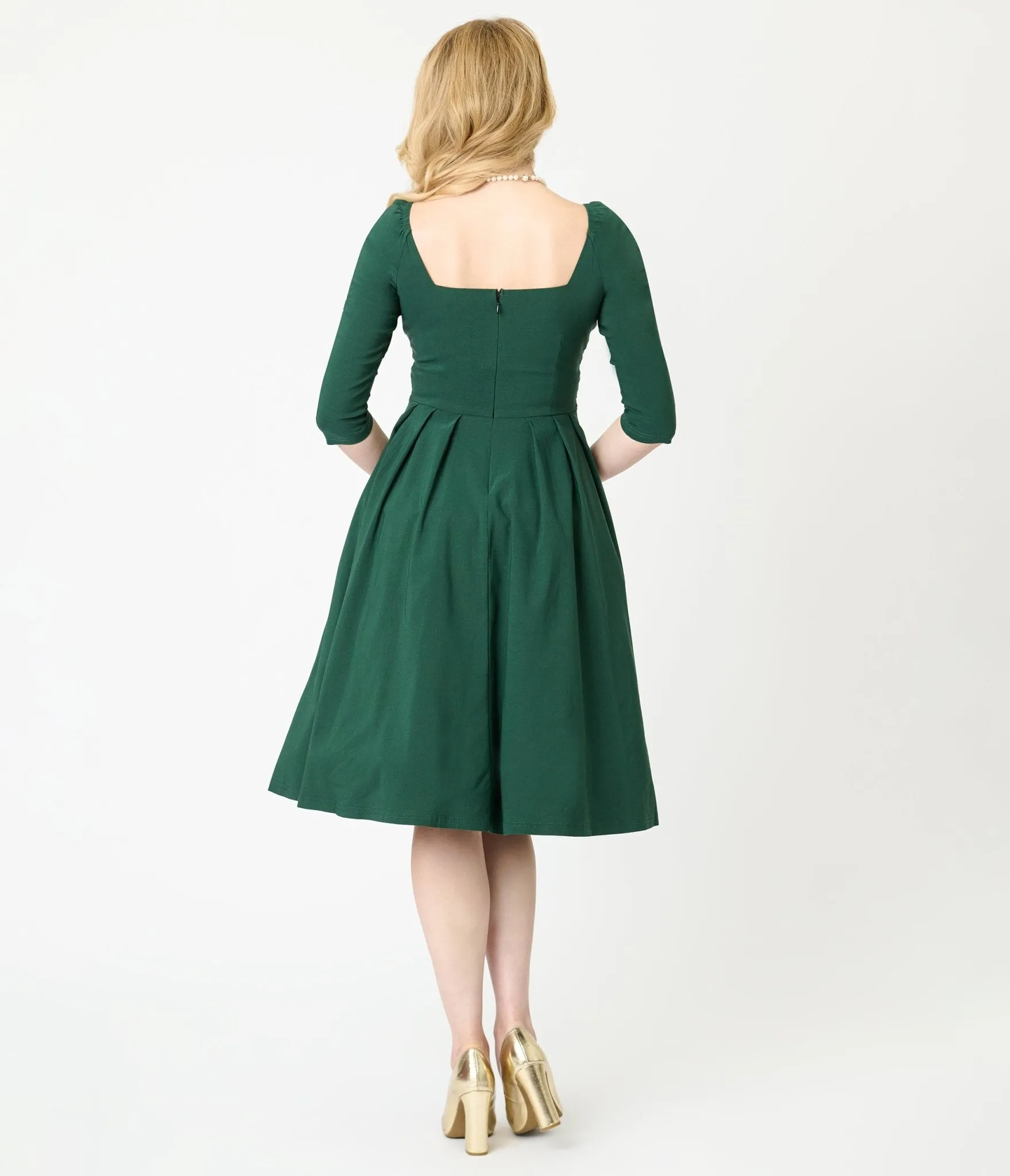Unique Vintage Forest Green Lamar Swing Dress sold by Unique Vintage product image thumbnail 2