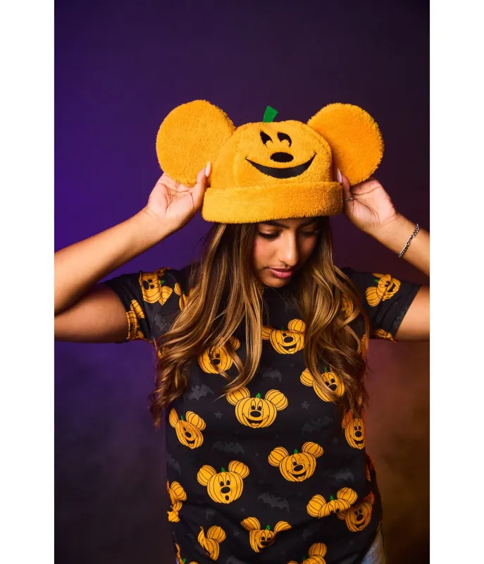 Cakeworthy Mickey Pumpkin Sherpa Beanie sold by Unique Vintage