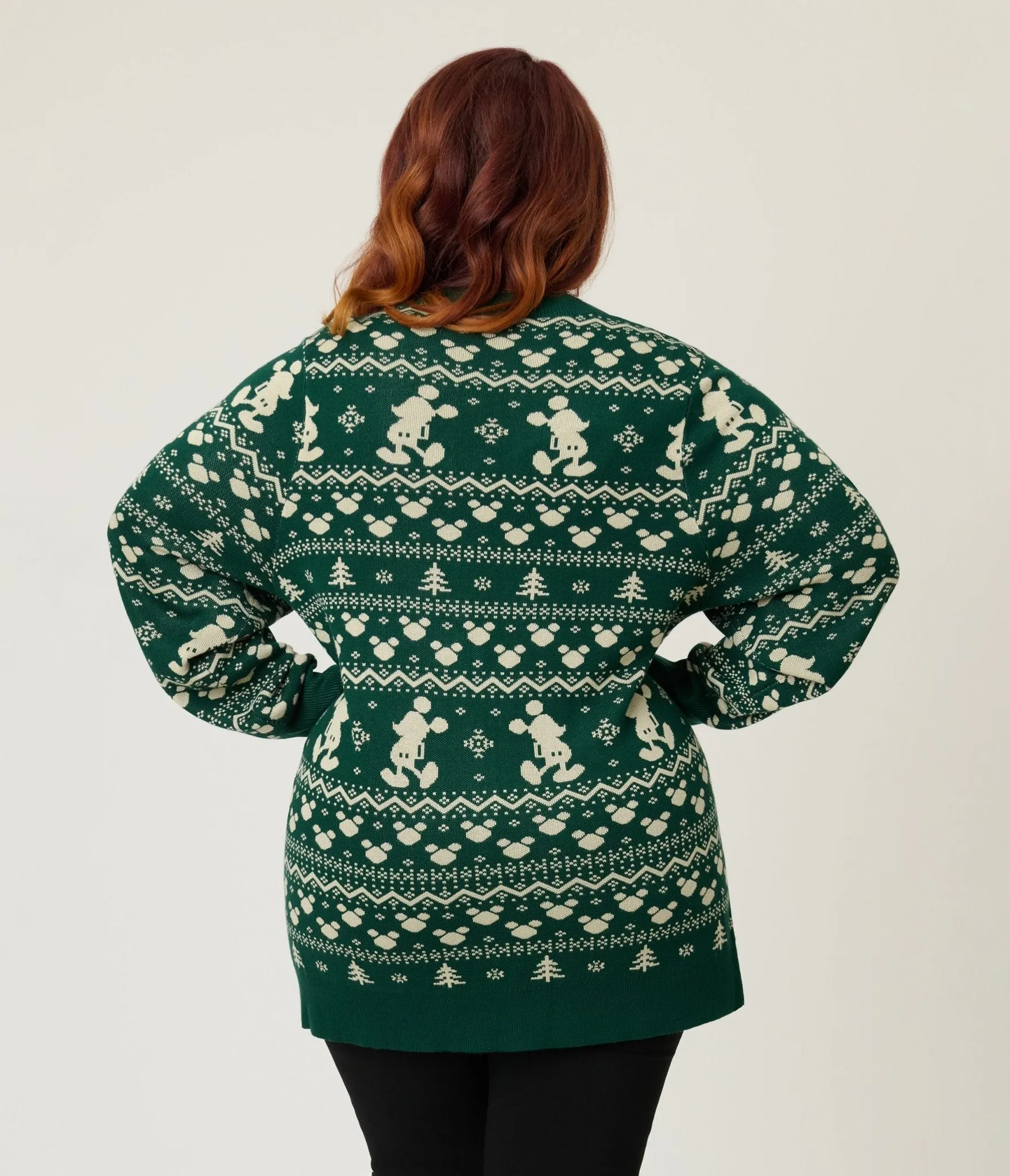 Disney Holiday Collection by Unique Vintage Plus Size Green Winter Mickey Fair Isle Cardigan sold by Unique Vintage product image thumbnail 2