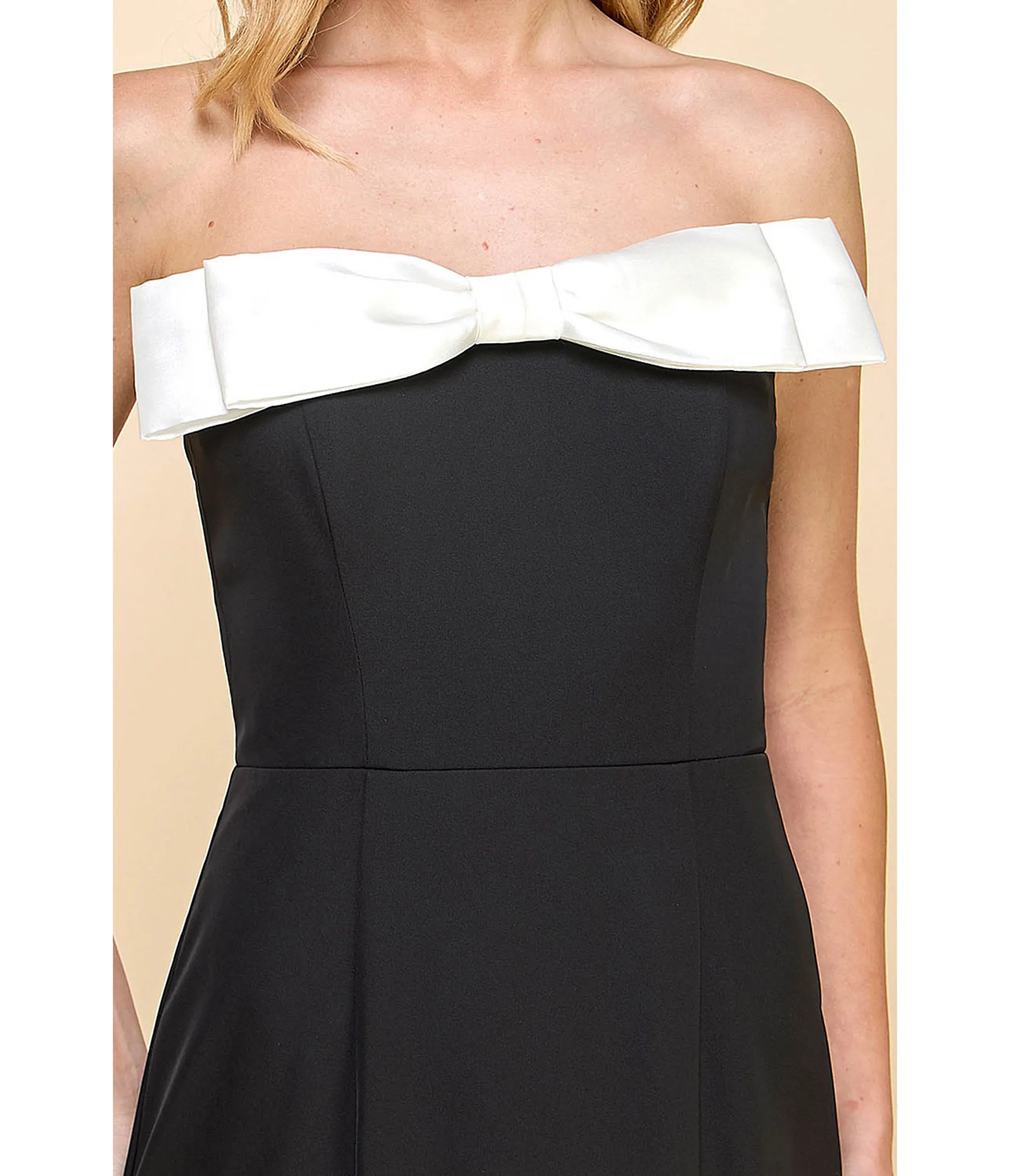 Black & White Bow Strapless Maxi Dress sold by Unique Vintage product image thumbnail 3