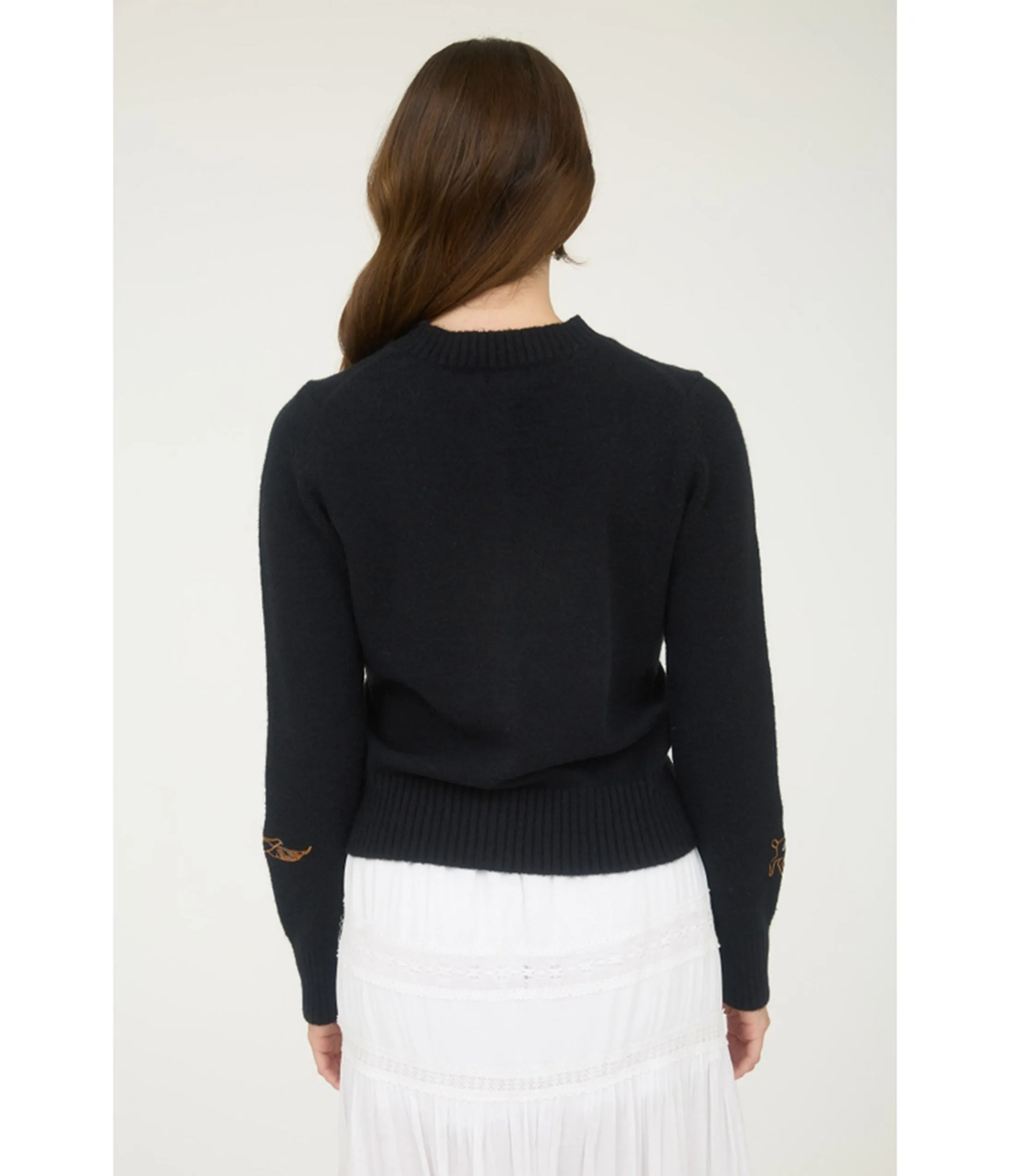 Black Deer Embroidered Cardigan sold by Unique Vintage product image thumbnail 2