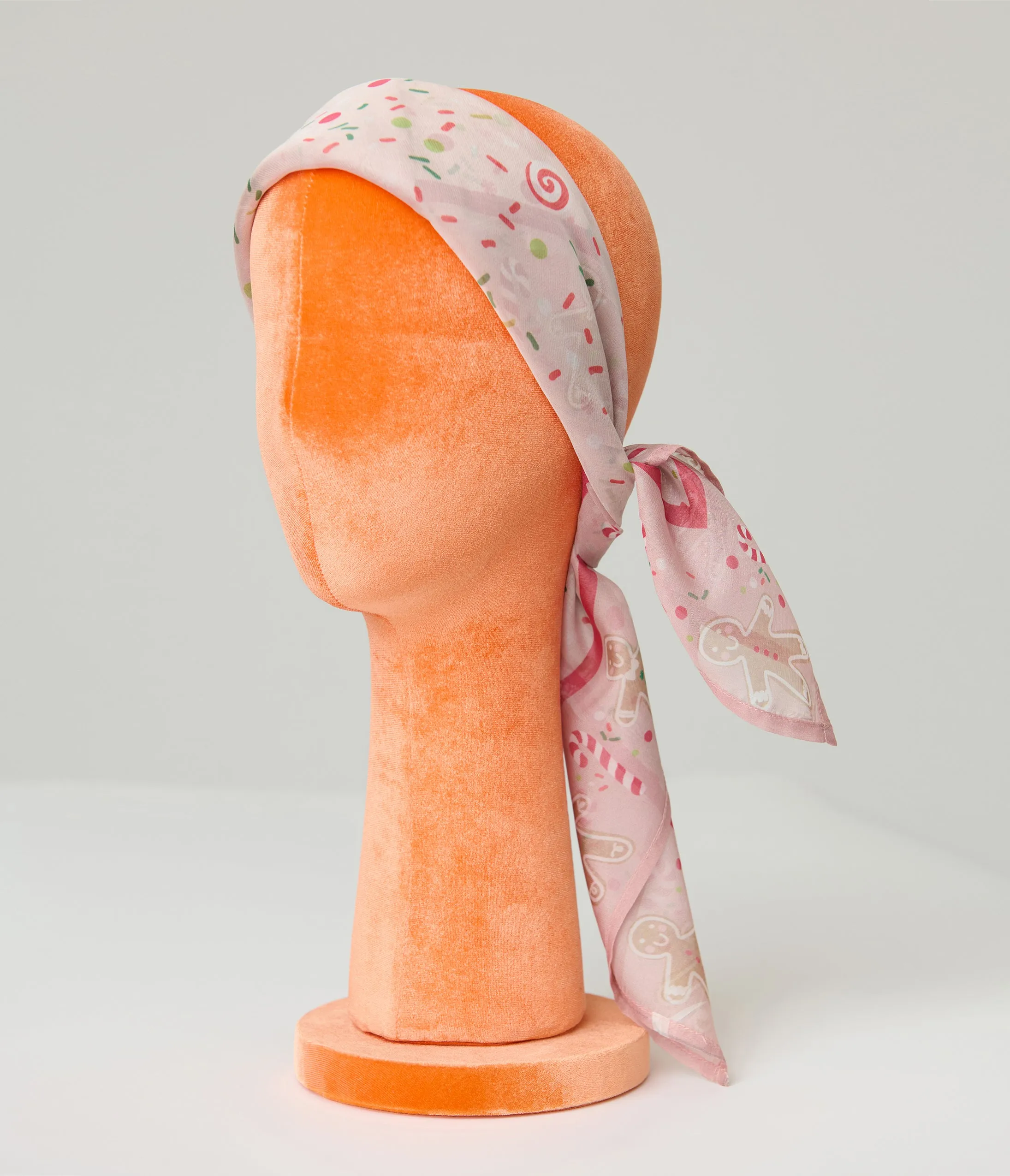 Unique Vintage Pink Gingerbread Men Border Hair Scarf sold by Unique Vintage