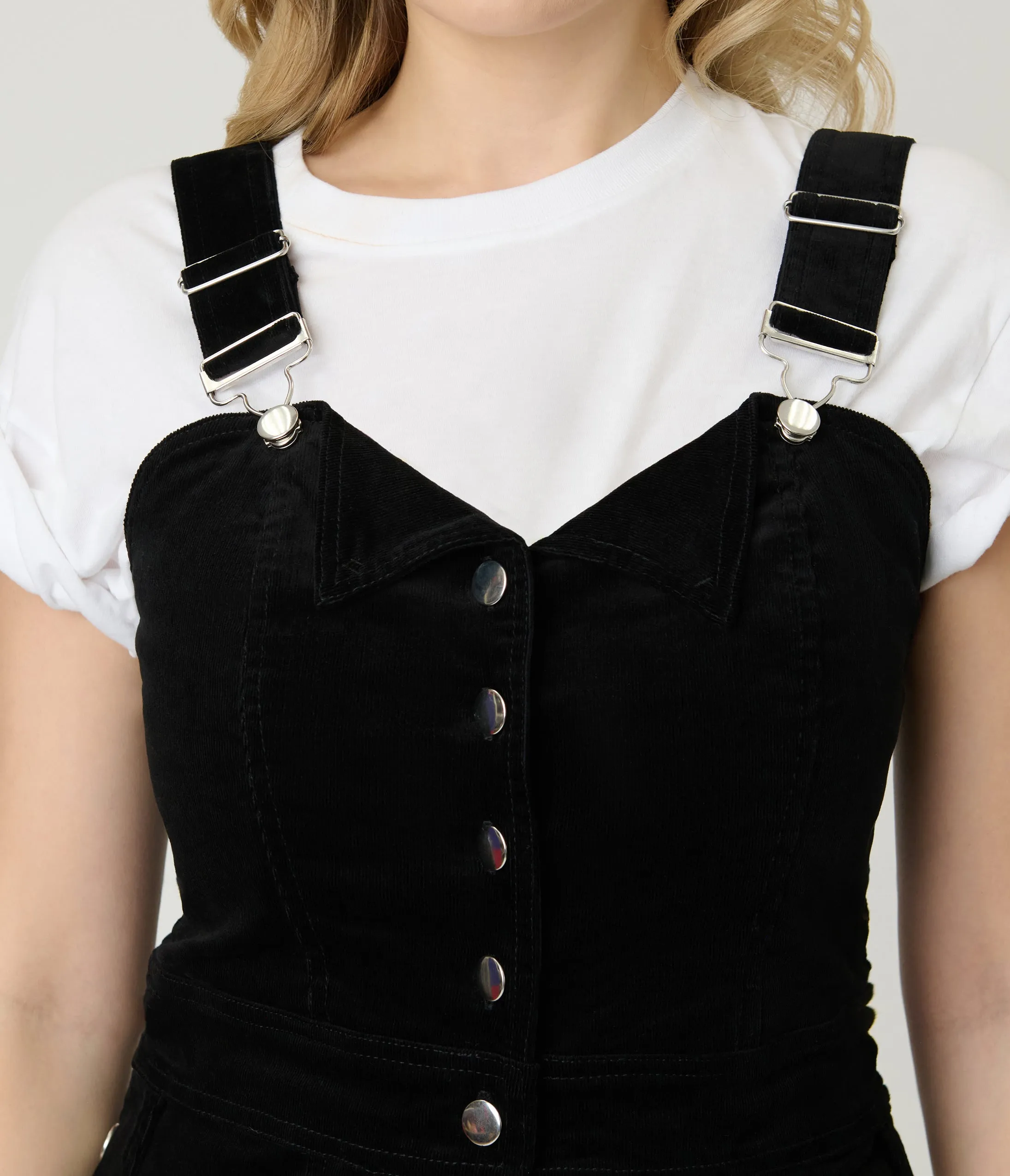 Smak Parlour Black Corduroy Wide Leg Dungarees sold by Unique Vintage product image thumbnail 5