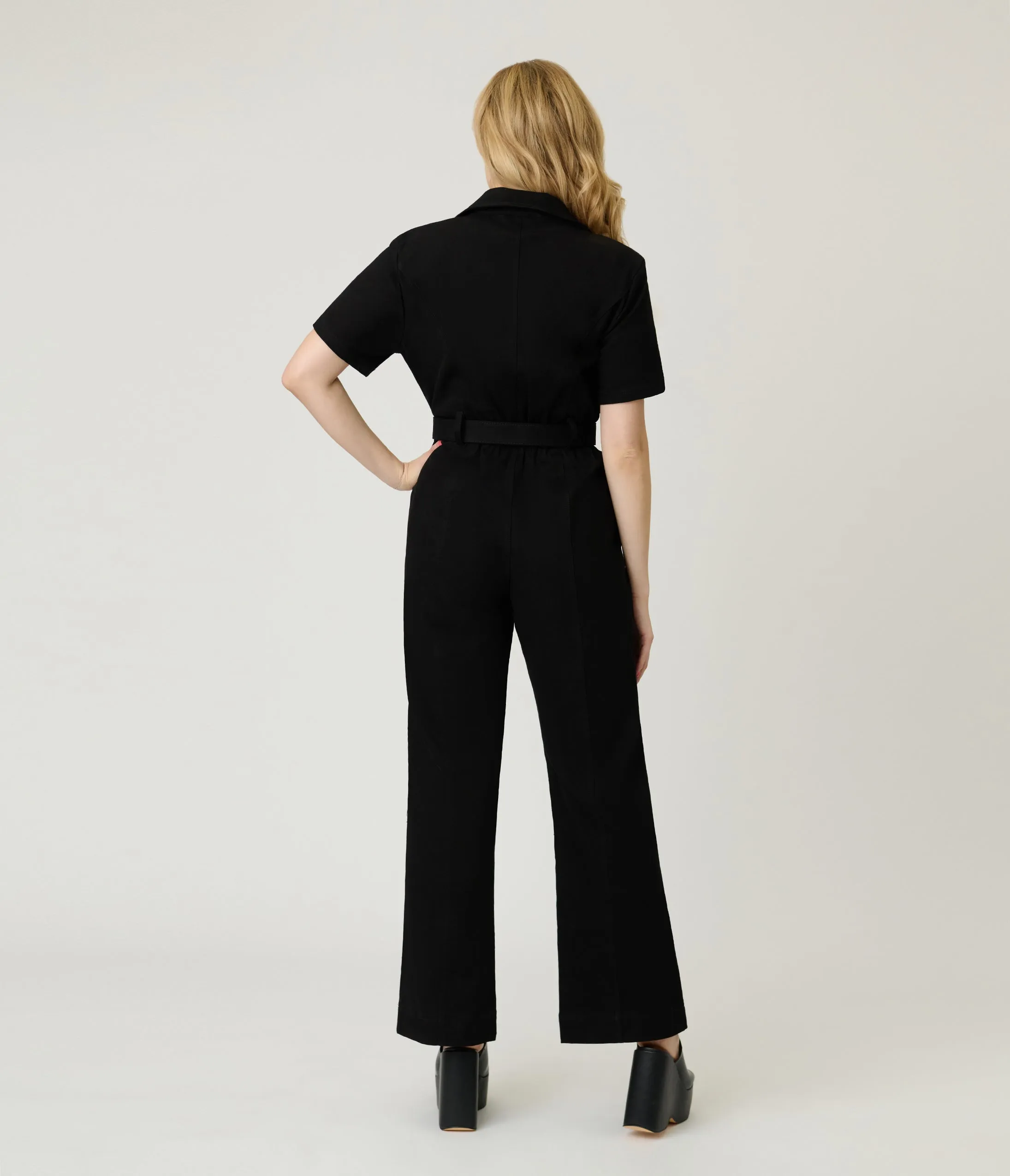 Unique Vintage Black Denim Belted Jumpsuit sold by Unique Vintage product image thumbnail 2