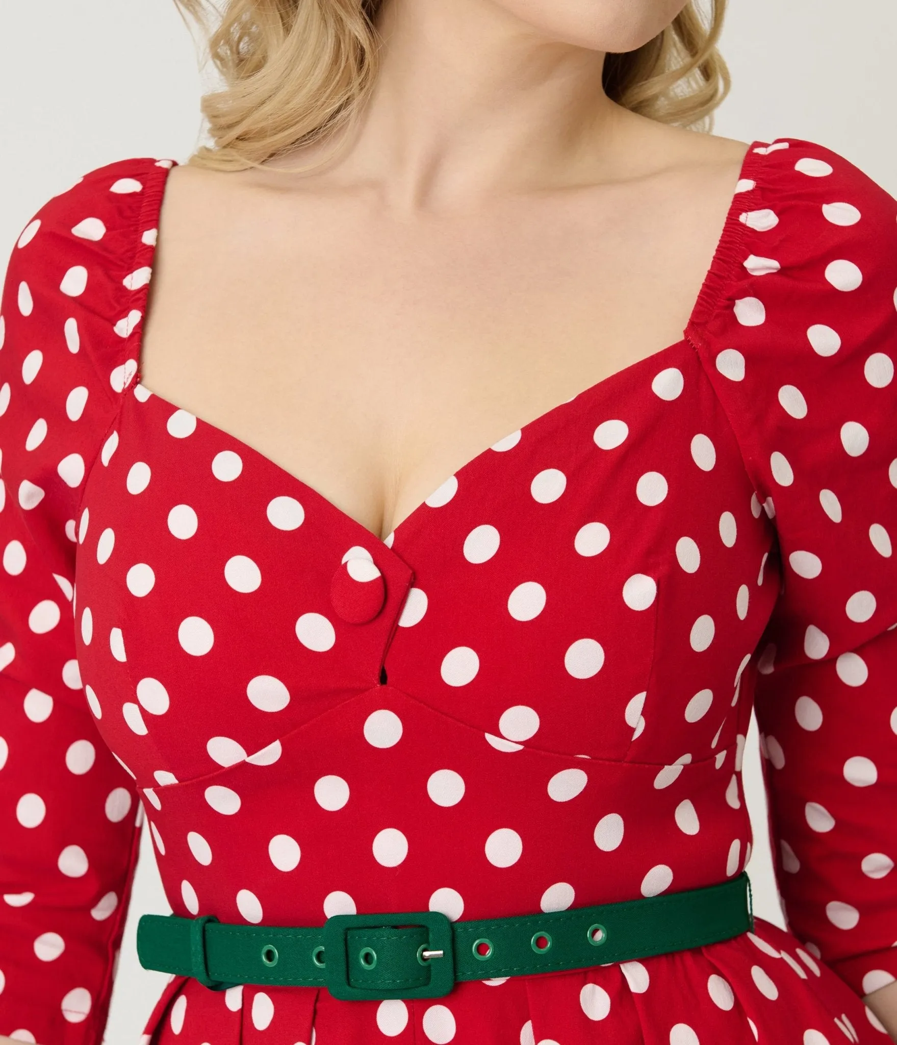 Unique Vintage Red & White Dot Lamar Swing Dress sold by Unique Vintage product image thumbnail 5