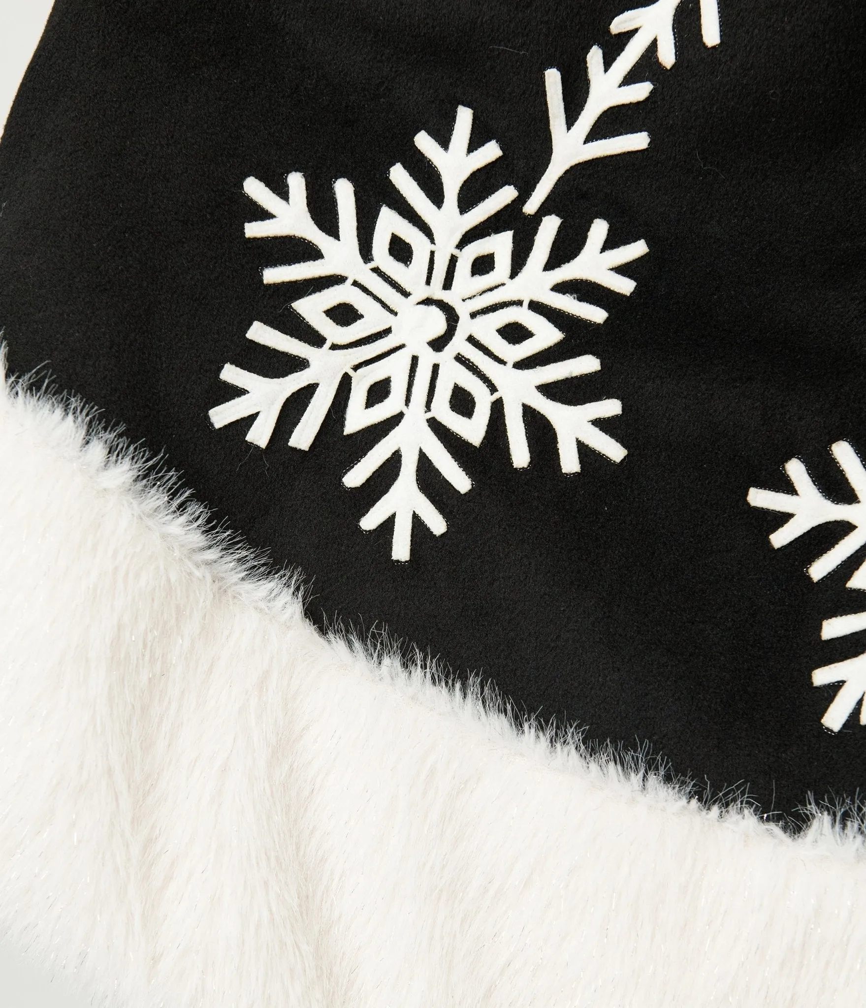 Unique Vintage Plus Size Black Felt & White Fur Snowflake Soda Shop Swing Skirt sold by Unique Vintage product image thumbnail 4