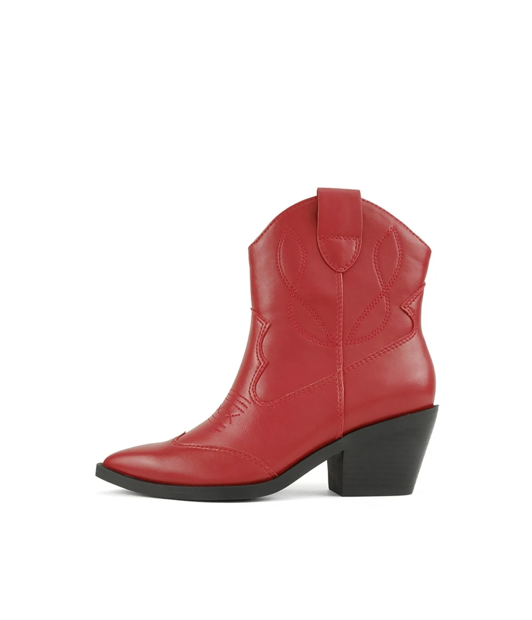 Red Leatherette Cowboy Ankle Boot sold by Unique Vintage product image thumbnail 2