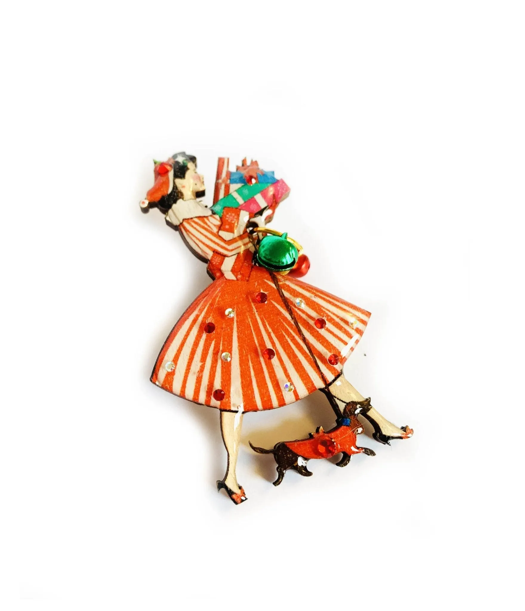 1950s Christmas Shopping Brooch sold by Unique Vintage product image thumbnail 3