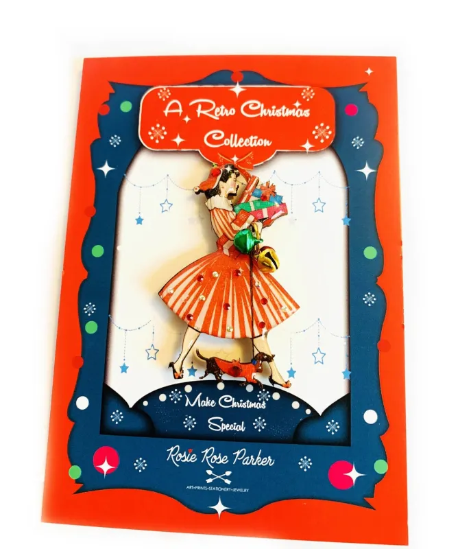 1950s Christmas Shopping Brooch sold by Unique Vintage