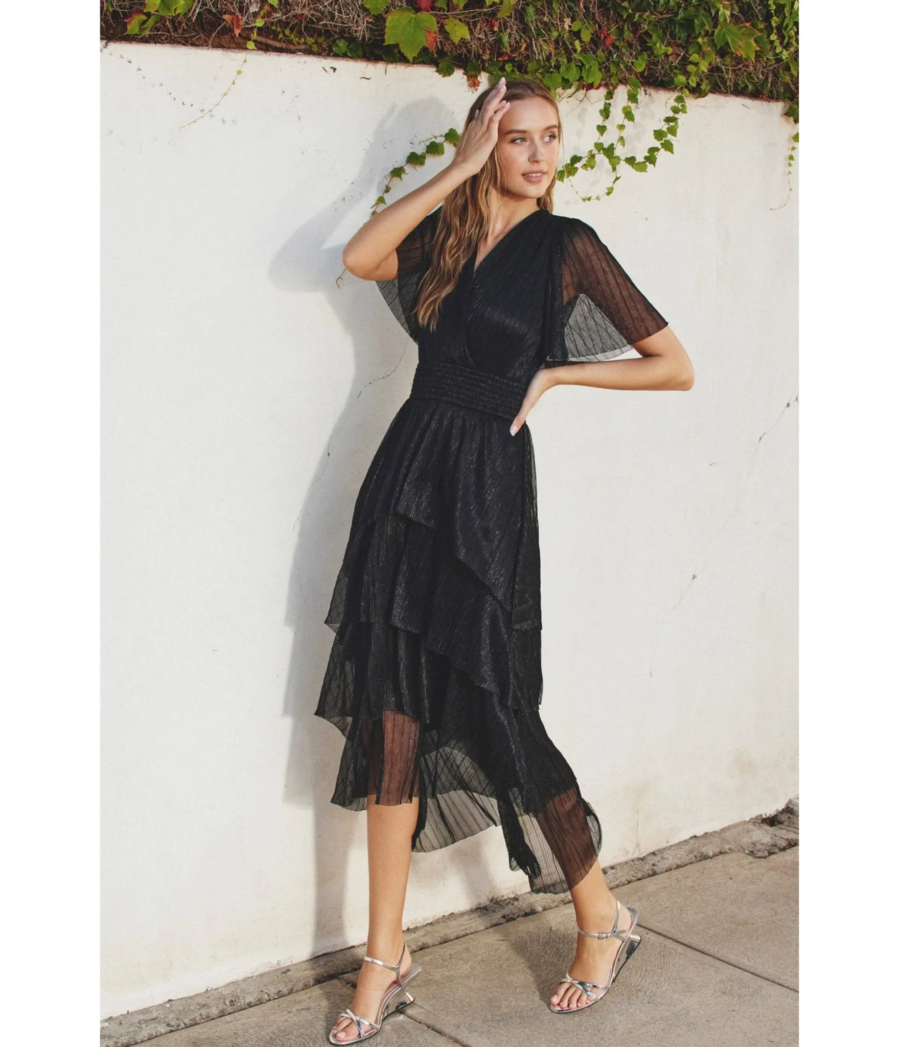 Black Metallic Maxi Dress sold by Unique Vintage product image thumbnail 4