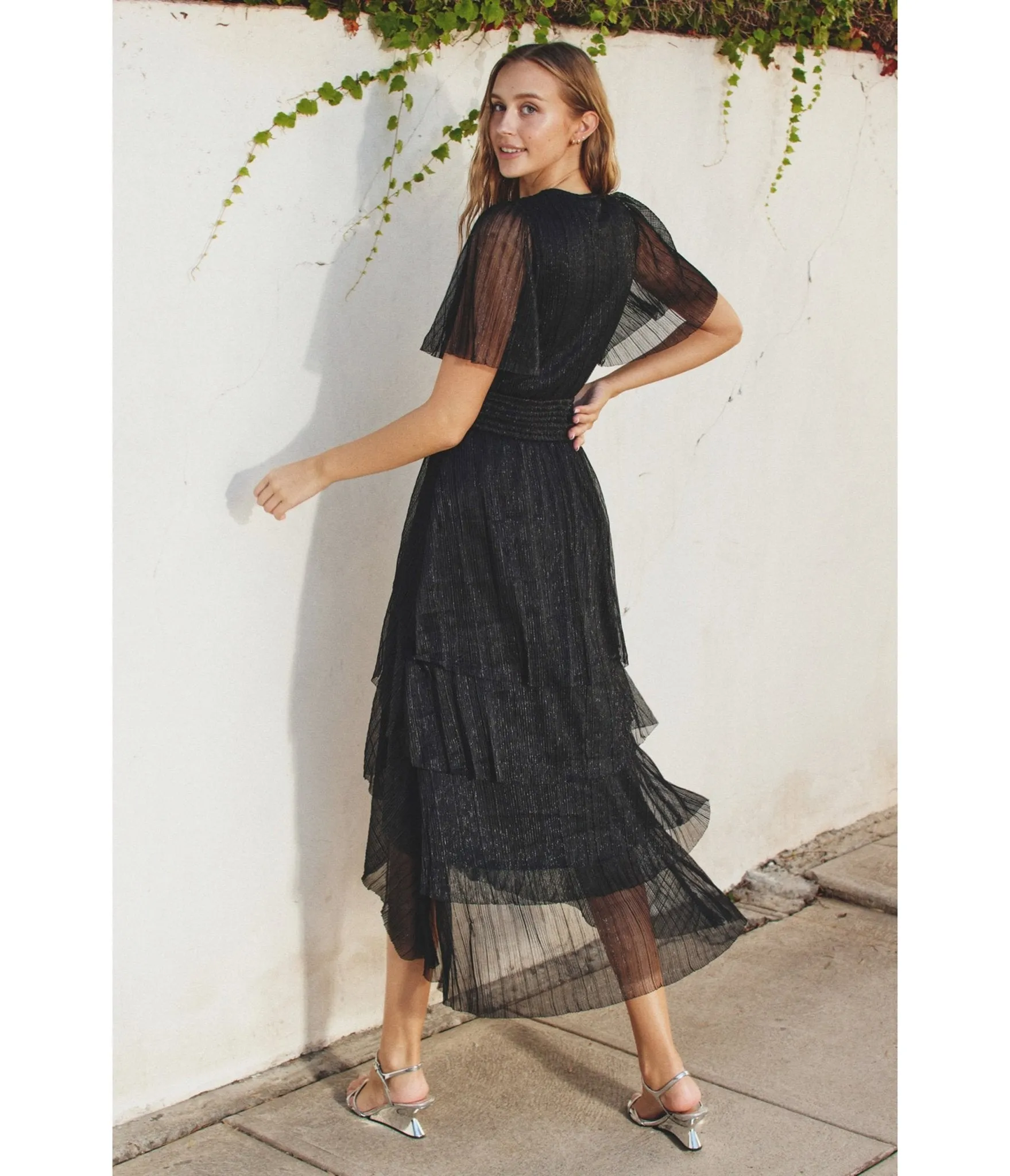 Black Metallic Maxi Dress sold by Unique Vintage product image thumbnail 2