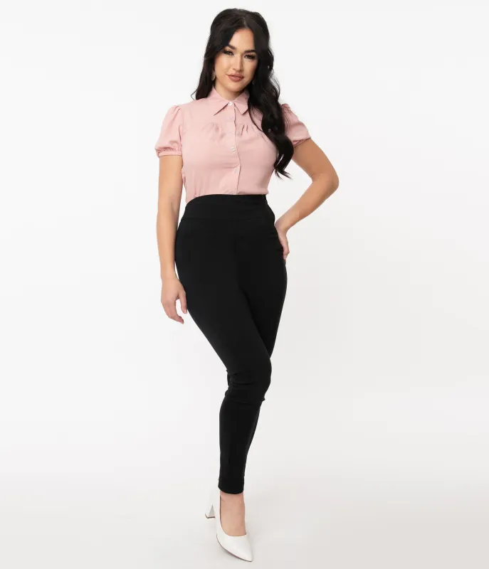 Unique Vintage 1950s Black High Waist Rizzo Cigarette Pants sold by Unique Vintage