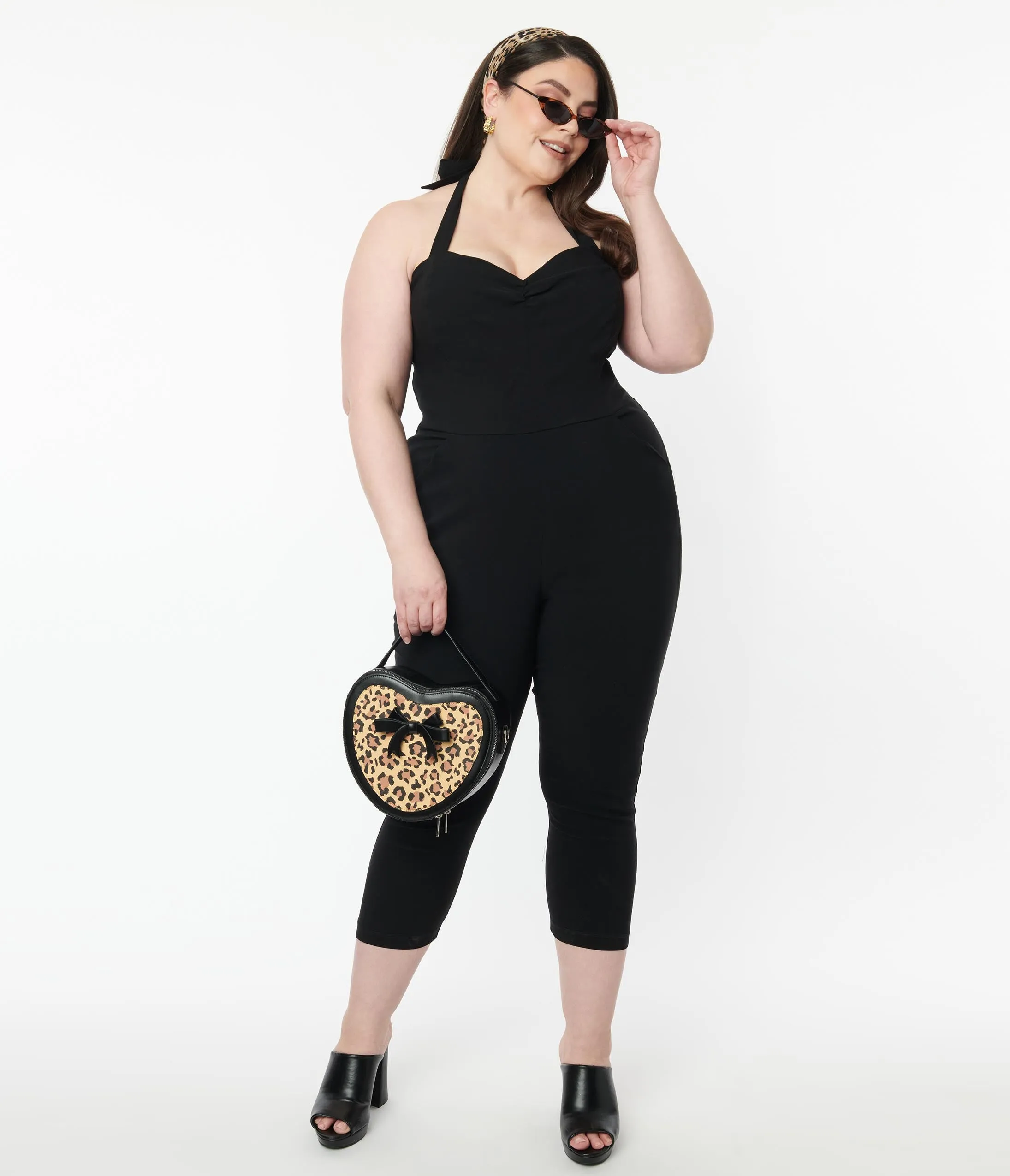 Unique Vintage Plus Size 1950s Black Halter Marcel Jumpsuit sold by Unique Vintage product image thumbnail 5