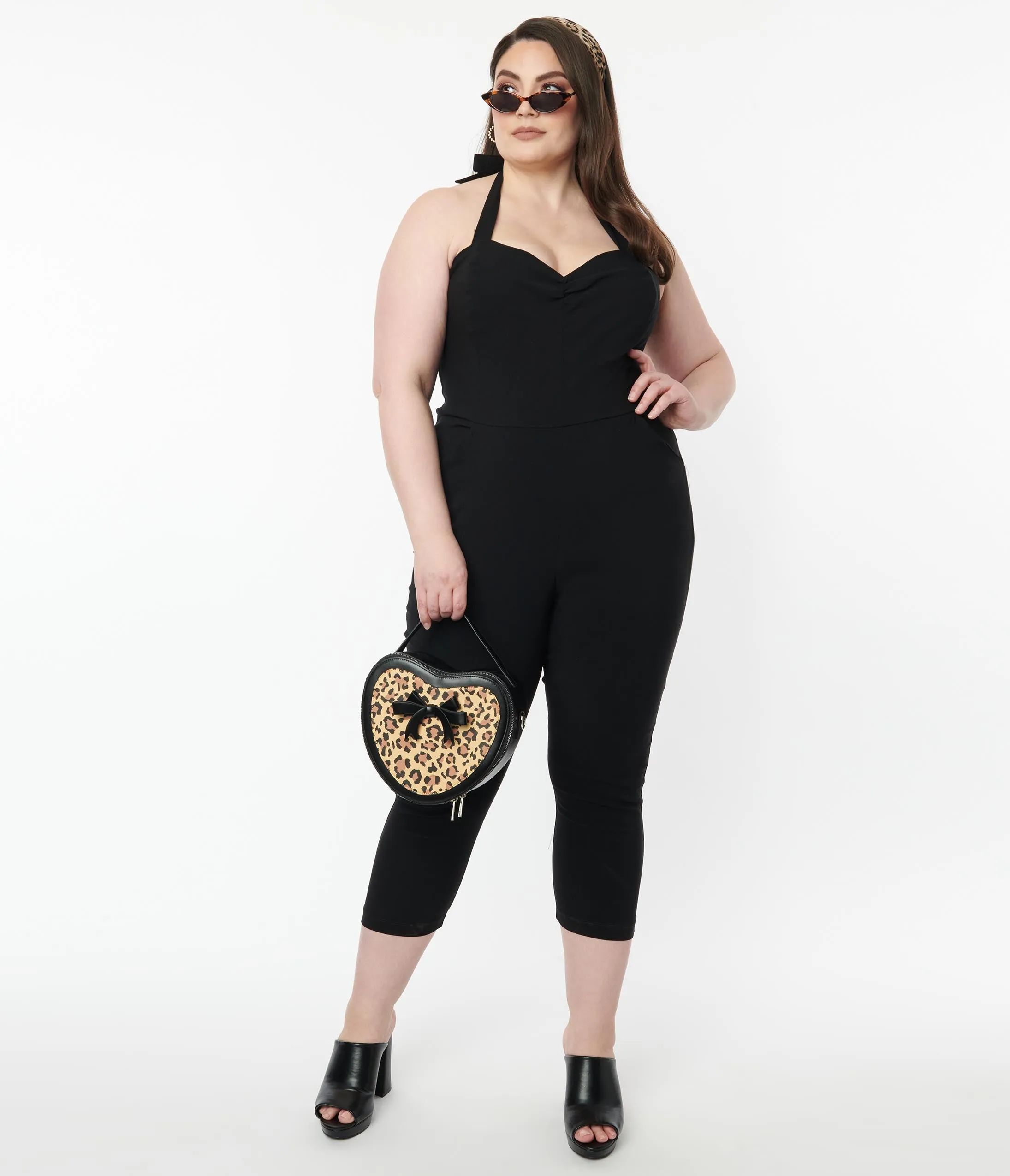 Unique Vintage Plus Size 1950s Black Halter Marcel Jumpsuit sold by Unique Vintage product image thumbnail 4
