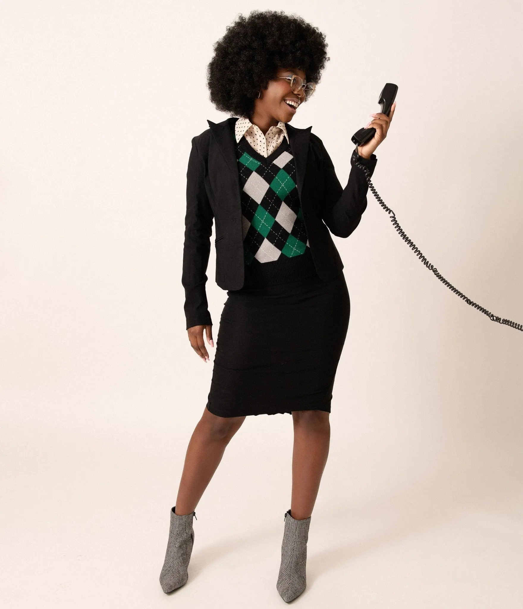 Unique Vintage 1950s Black High Waist Tracy Wiggle Skirt sold by Unique Vintage product image thumbnail 4