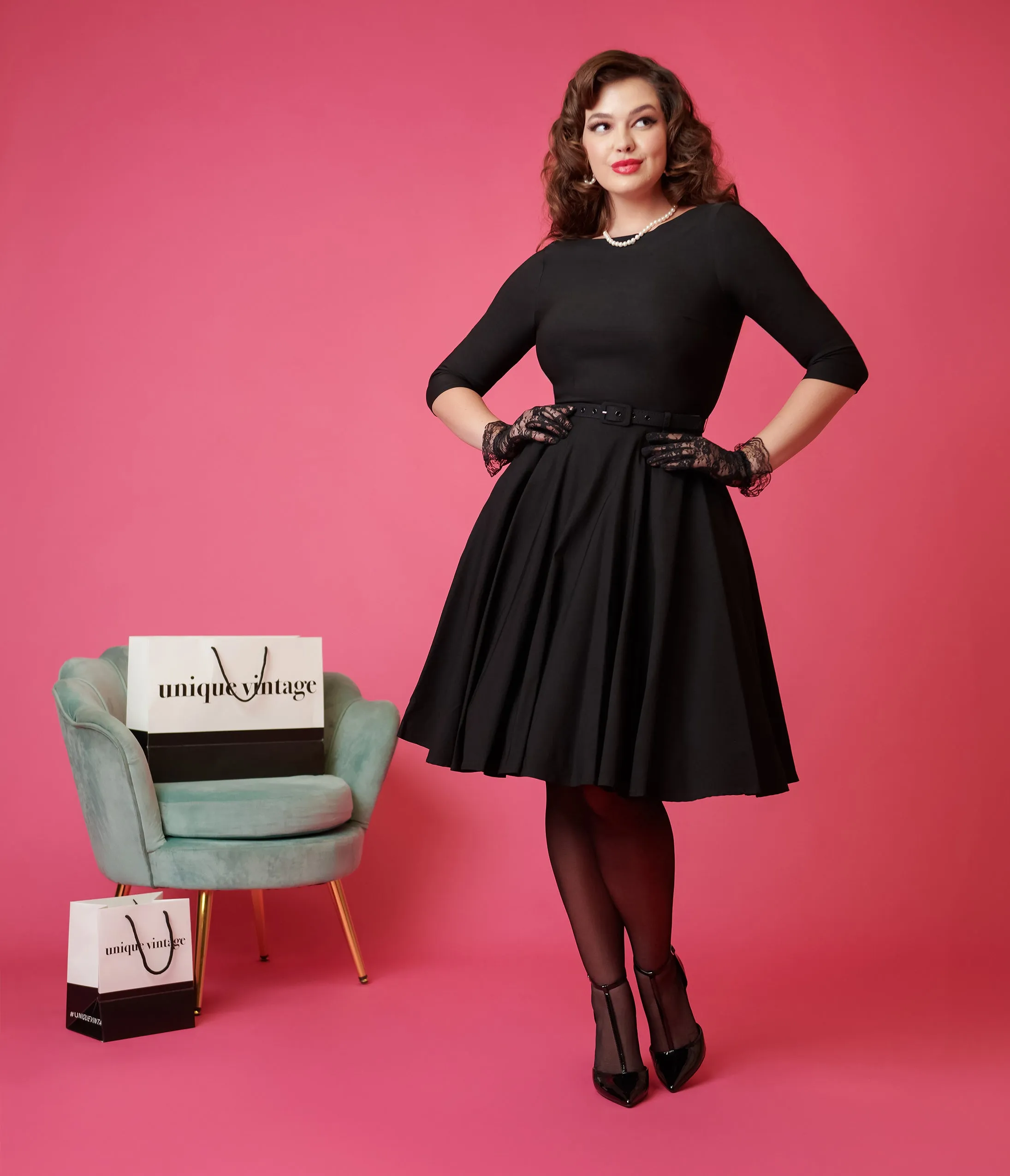 Unique Vintage Black Devon Swing Dress sold by Unique Vintage product image thumbnail 5