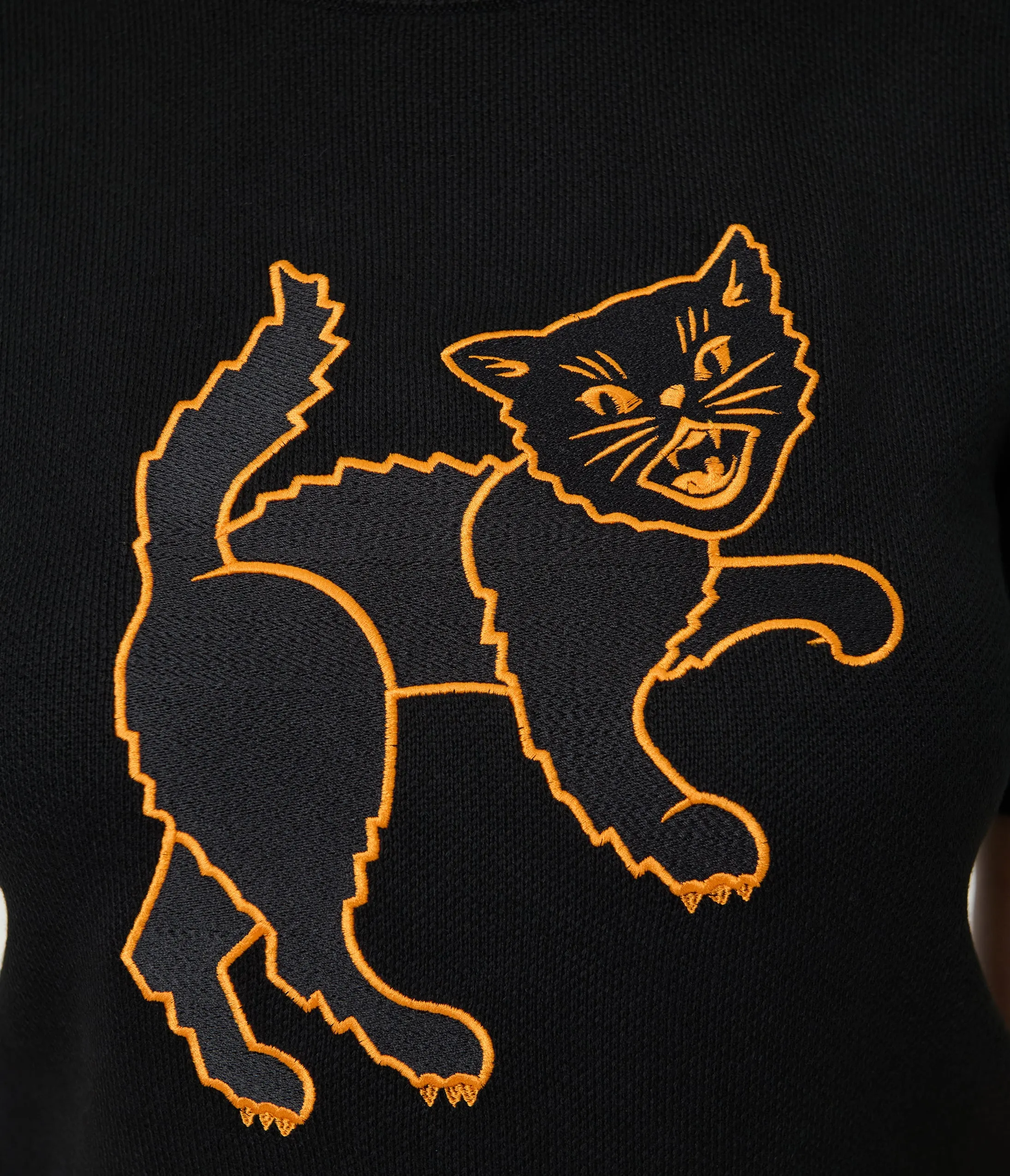 Black Scaredy Cat Knit Sweater sold by Unique Vintage product image thumbnail 4