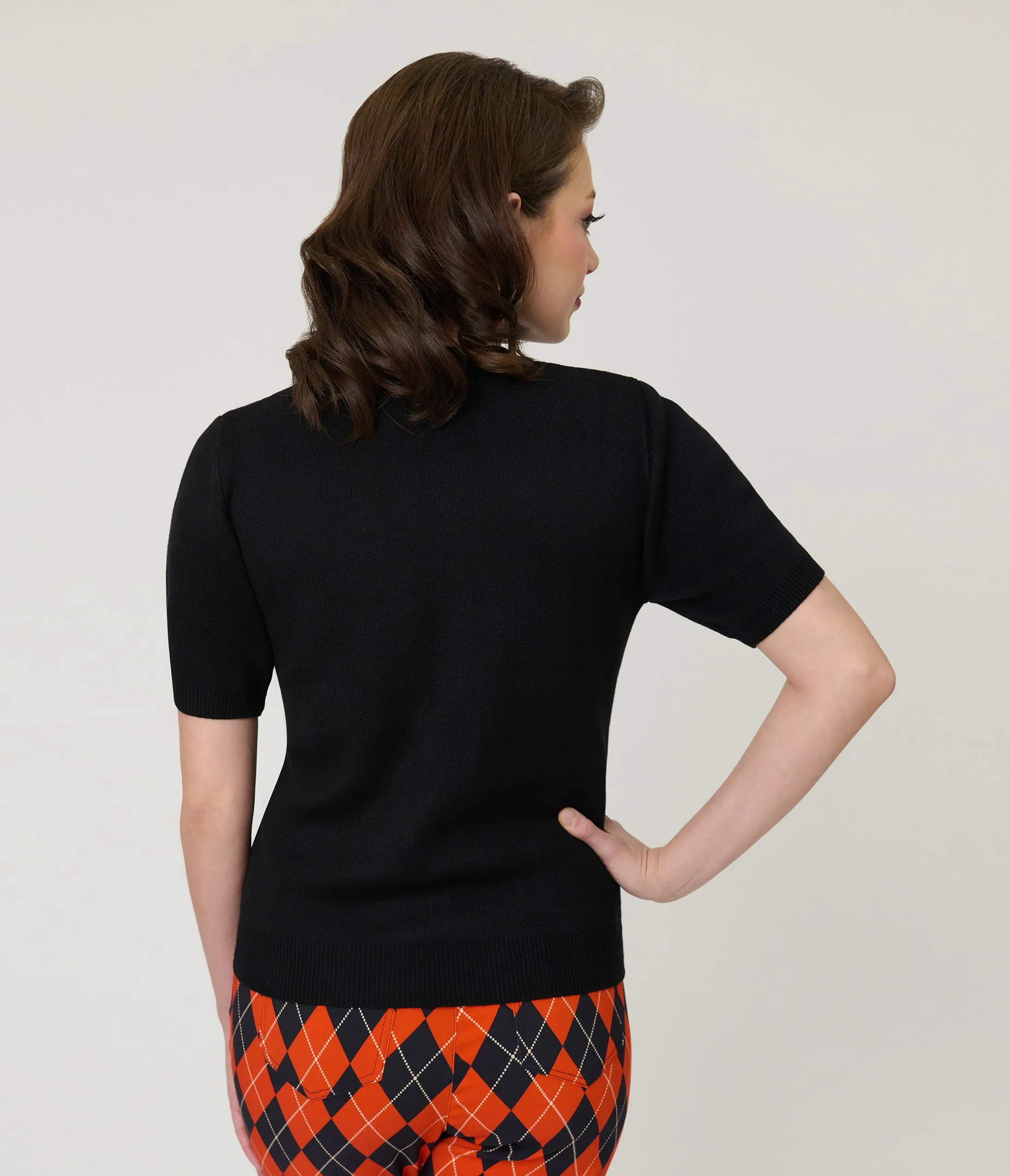 Black Scaredy Cat Knit Sweater sold by Unique Vintage product image thumbnail 2