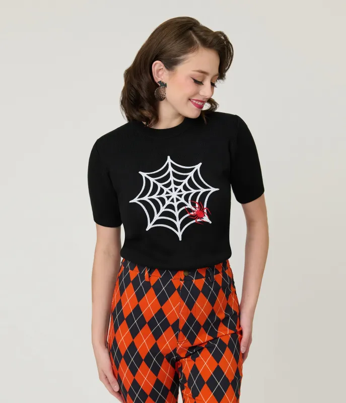 Black Itsy Bitsy Spider Sweater sold by Unique Vintage