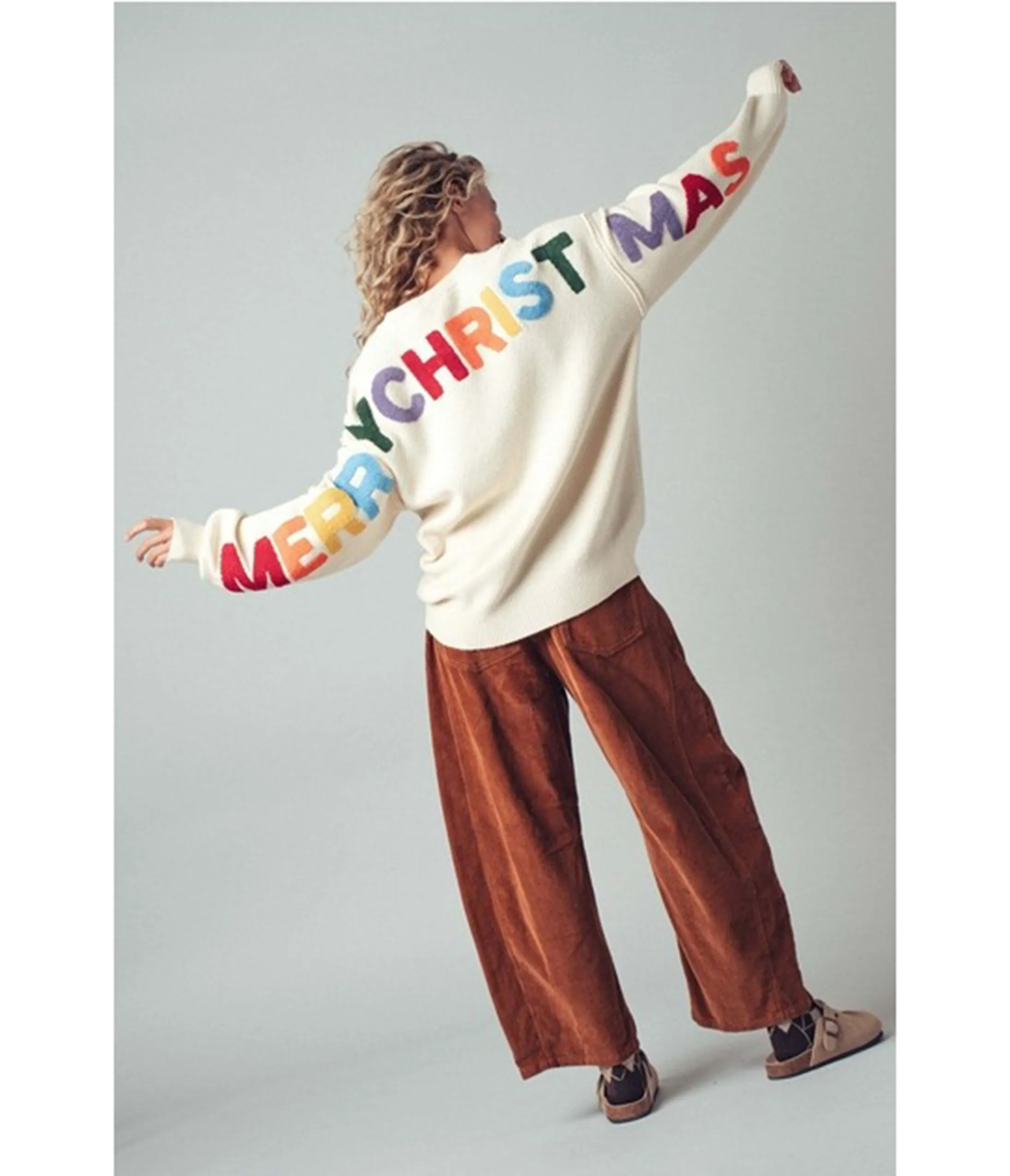 Ivory Festive Merry Christmas Sweater sold by Unique Vintage product image thumbnail 3