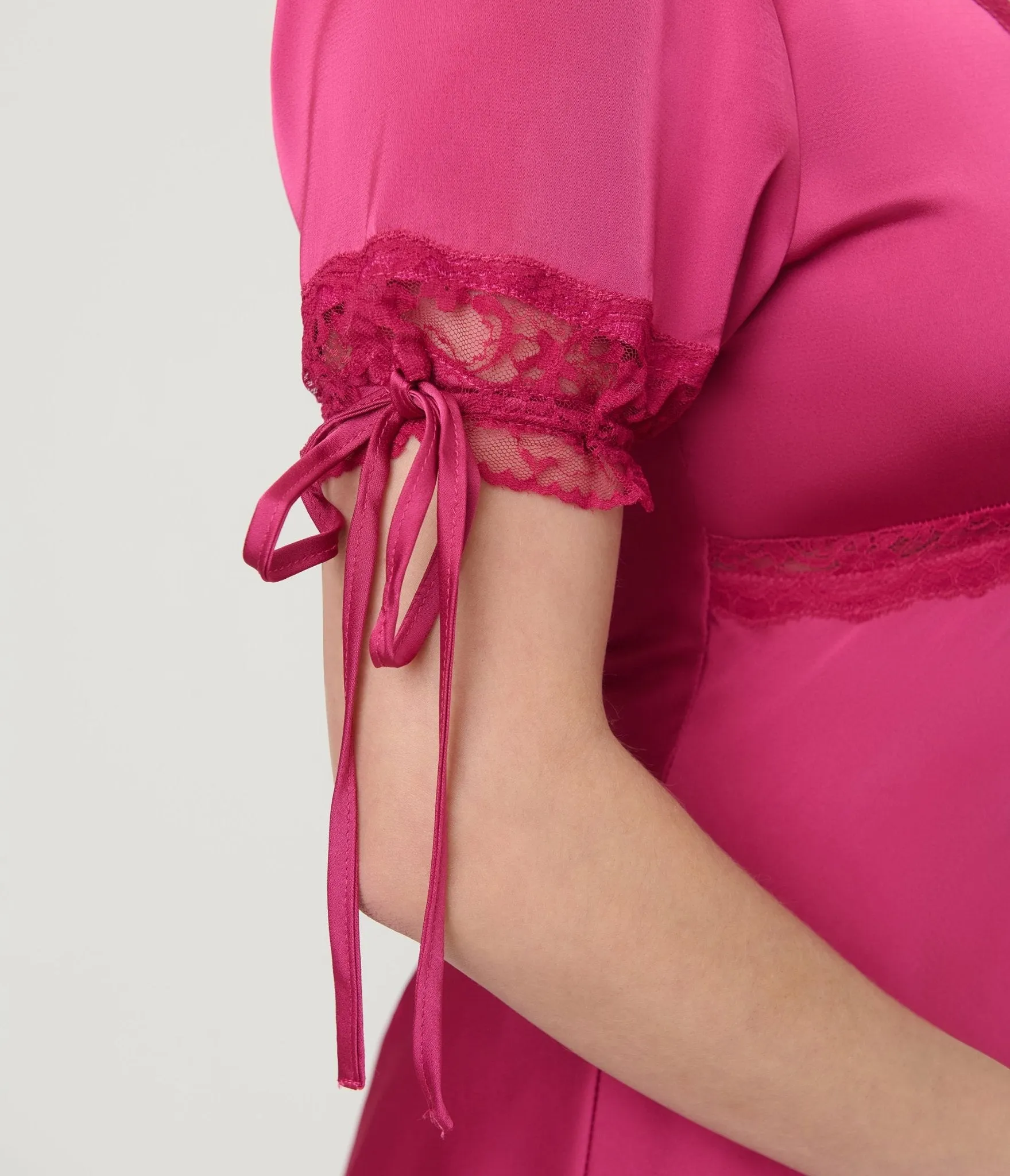 Pink Lace Trim Midi Dress sold by Unique Vintage product image thumbnail 5