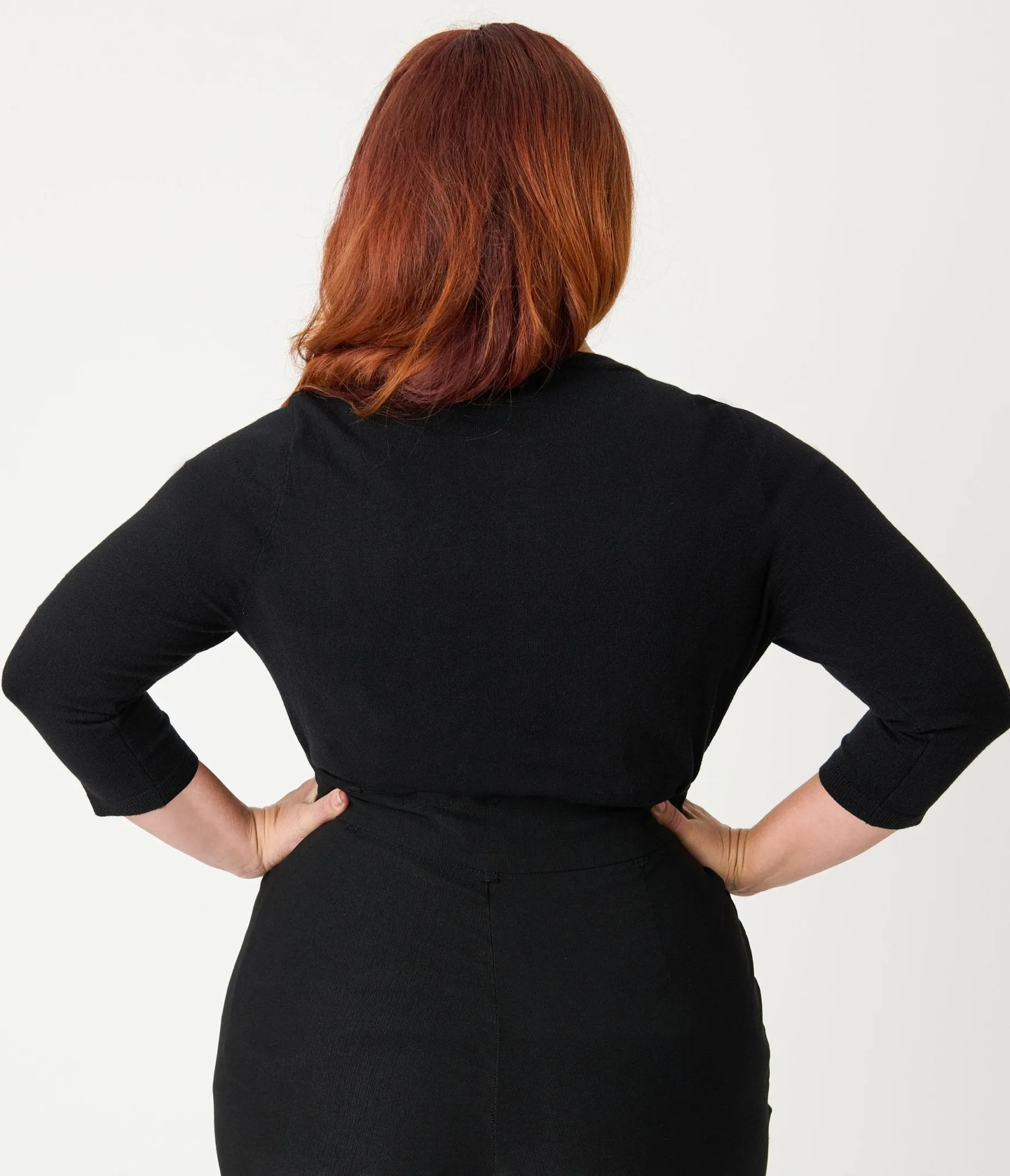 Unique Vintage Plus Size Black & Red Roses Bookworm Cardigan sold by Unique Vintage product image thumbnail 2