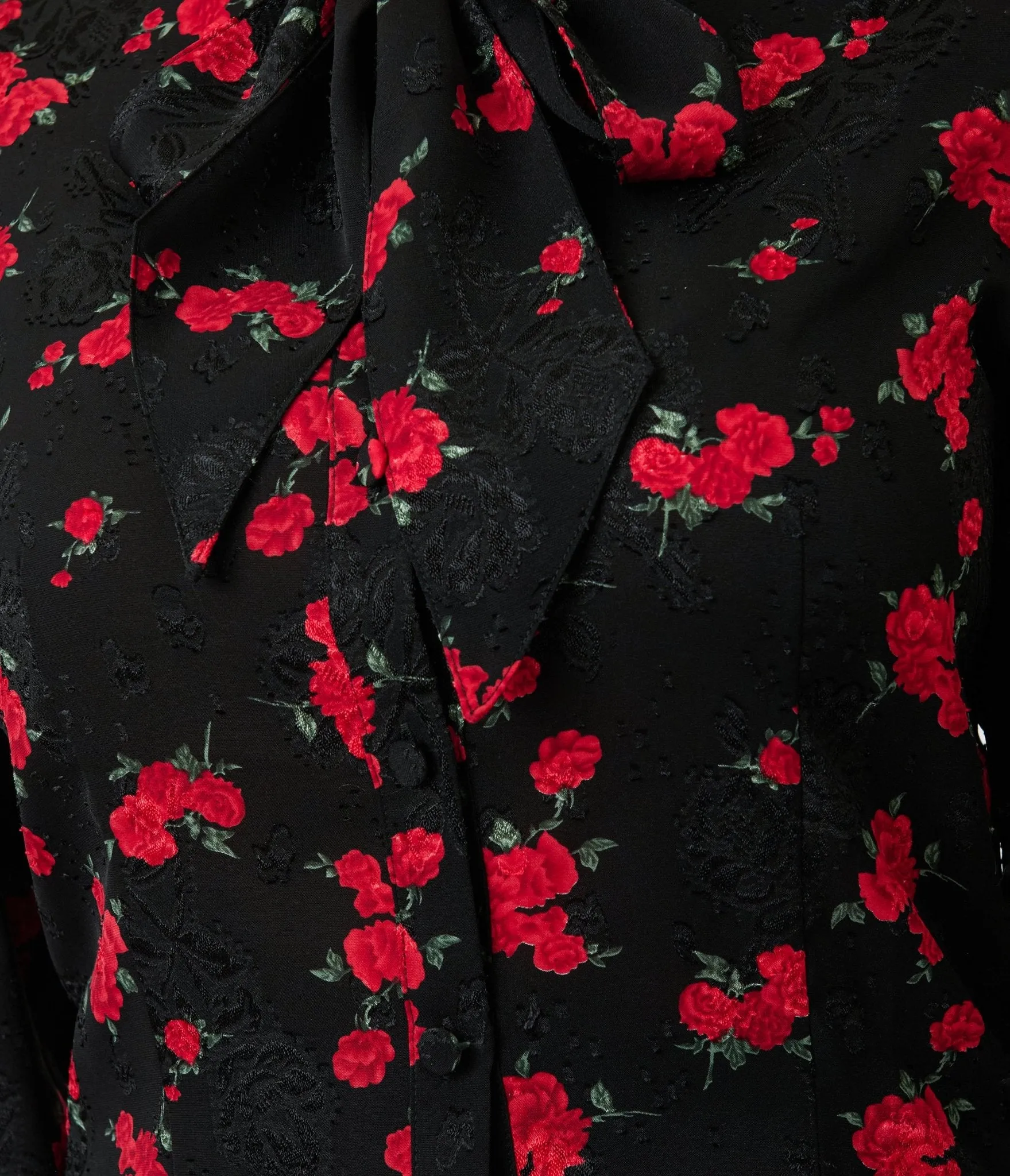 Unique Vintage Black & Red Roses Long Sleeve Gwen Blouse sold by Unique Vintage product image thumbnail 4