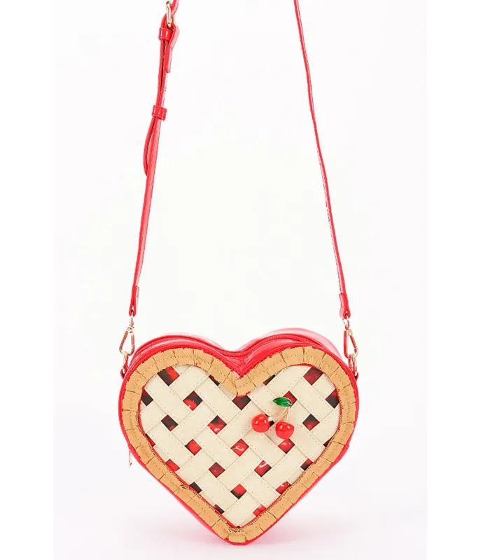 Cherry Pie Heart Crossbody Bag sold by Unique Vintage