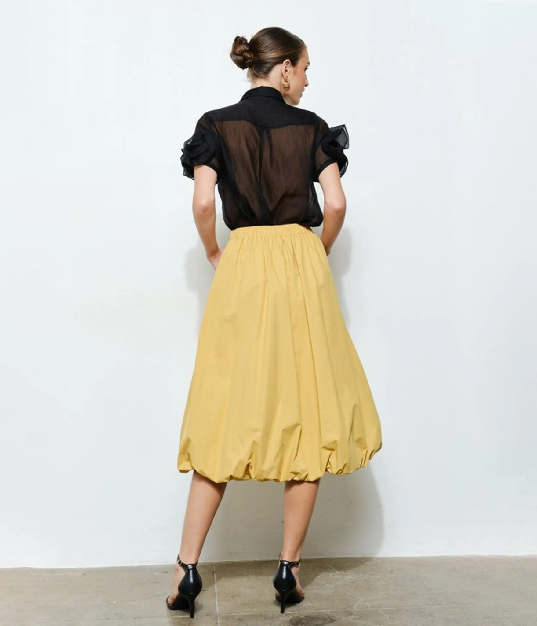 Black Organza Puff Sleeve Blouses sold by Unique Vintage product image thumbnail 3