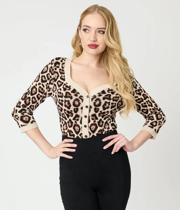 Unique Vintage Leopard Print Cardigan sold by Unique Vintage