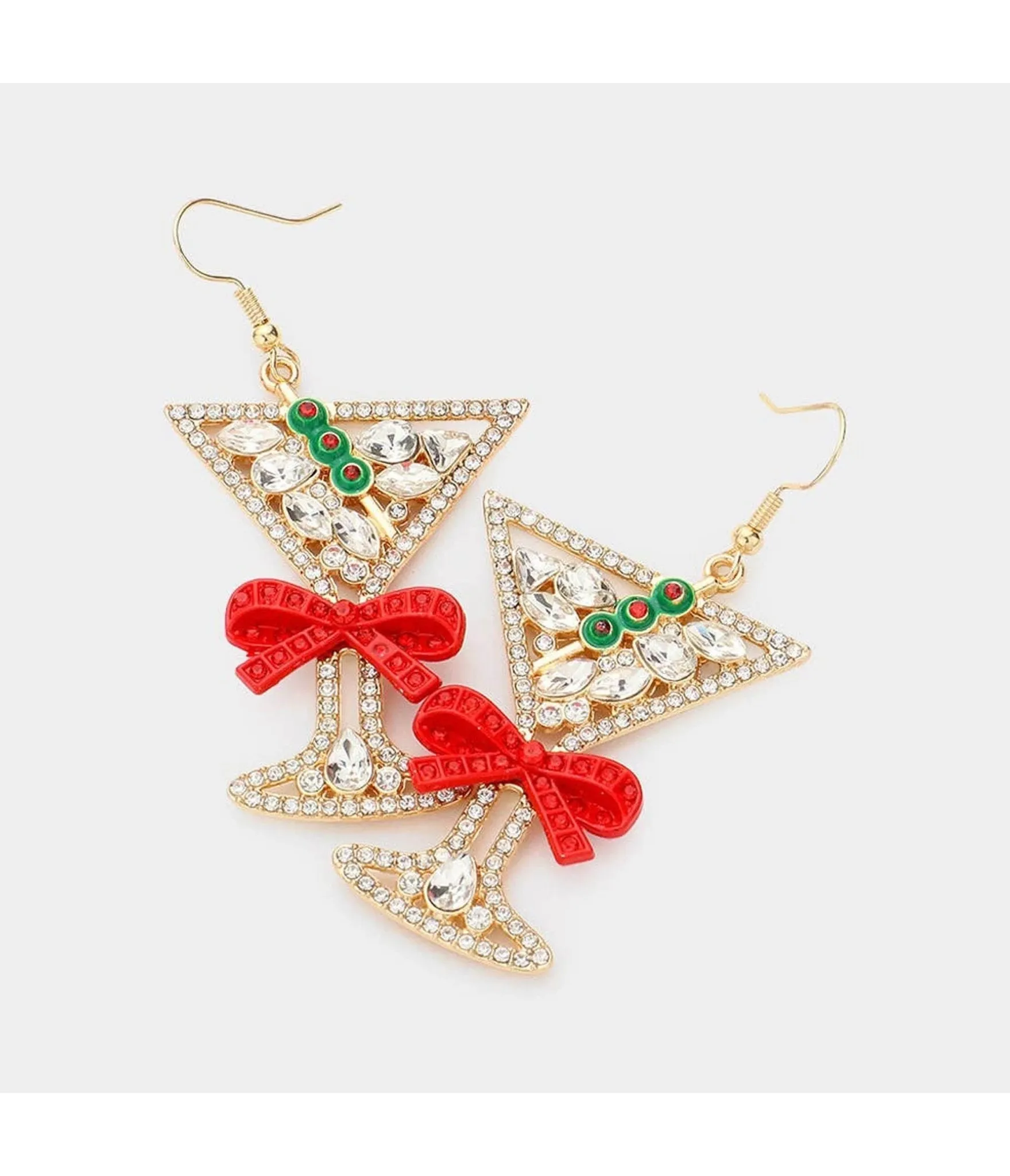 Christmas Cocktail Dangle Earrings sold by Unique Vintage
