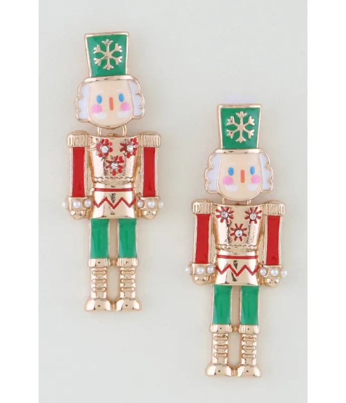 Snowflake Nutcracker Drop Earrings sold by Unique Vintage