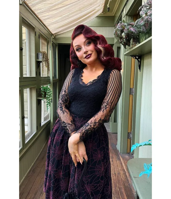 The Oblong Box Shop Black Victorian Lace Top sold by Unique Vintage