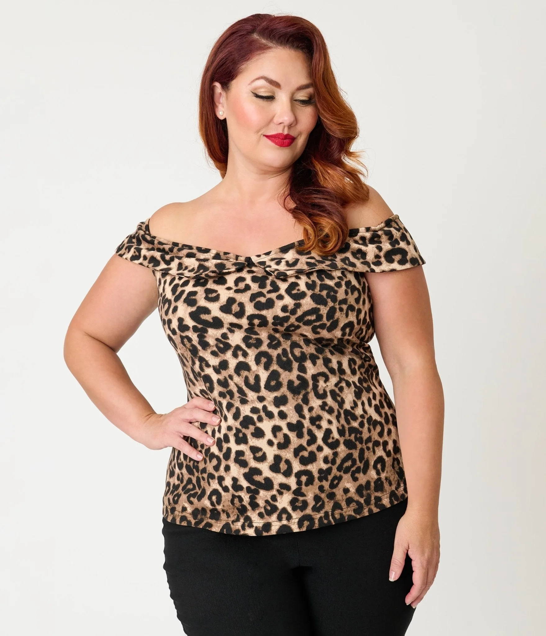 Unique Vintage Plus Size Leopard Print Maraschino Top sold by Unique Vintage product image thumbnail 3