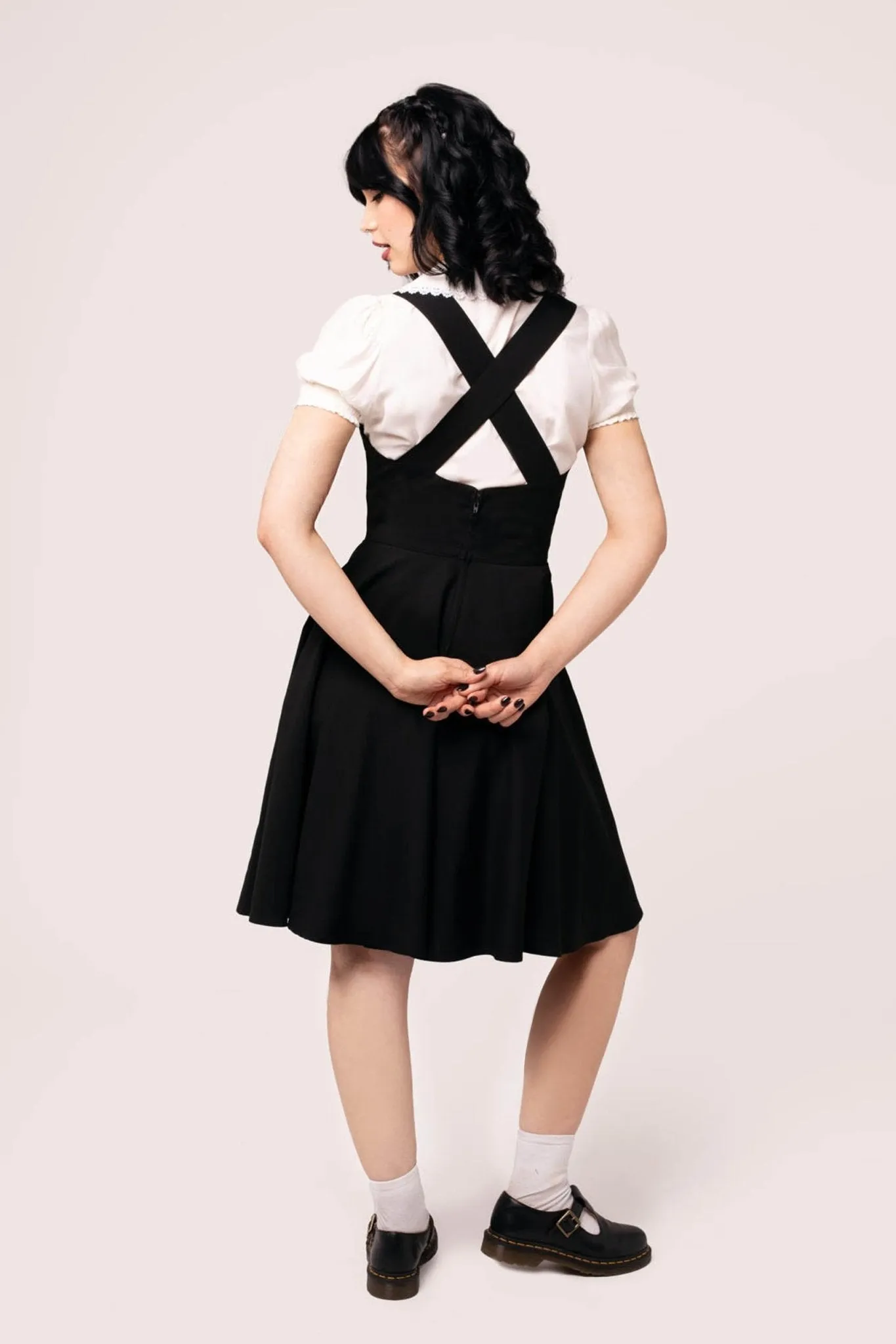 Hell Bunny Black Patti Pinafore Dress sold by Unique Vintage product image thumbnail 2